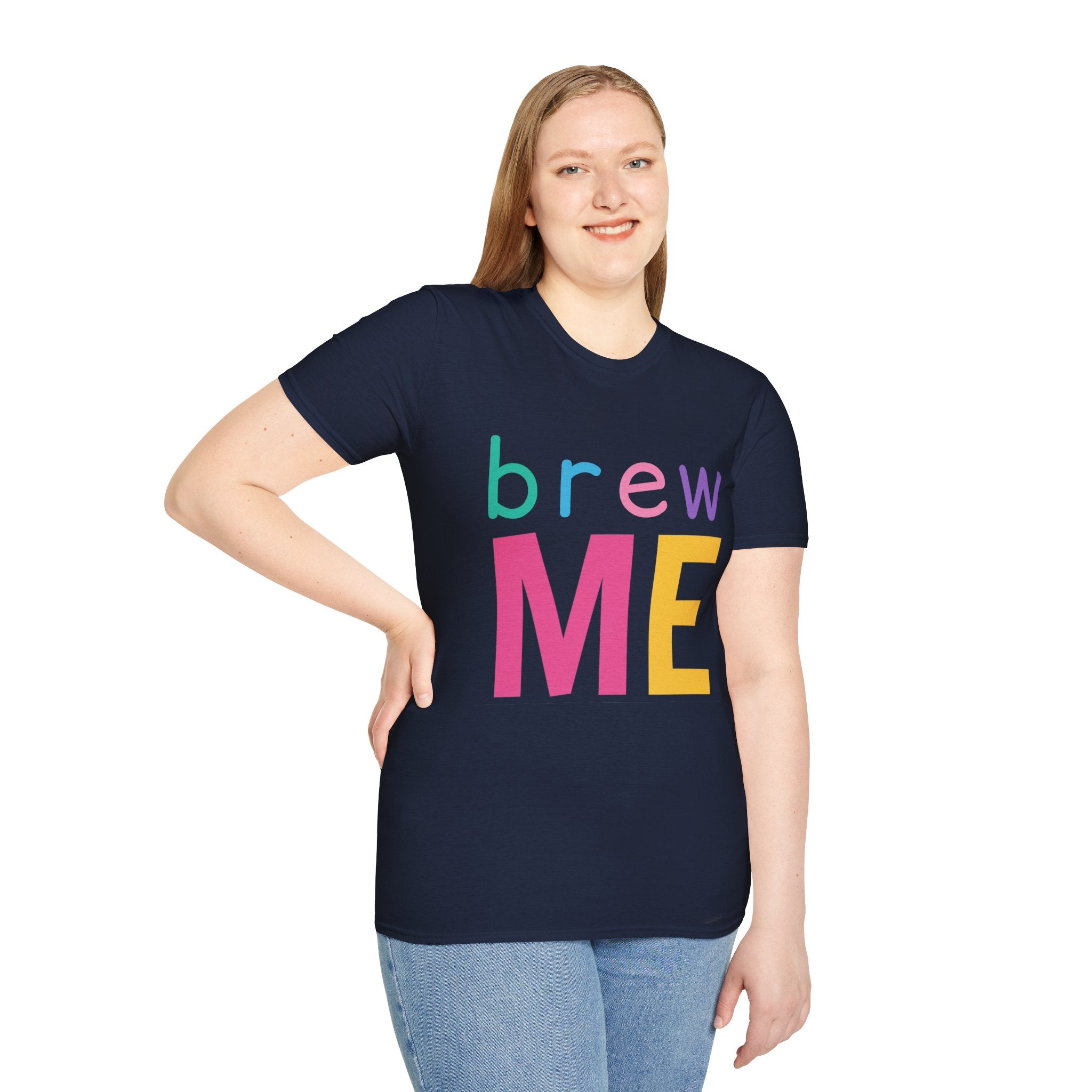 Colorful Theme Typography T-Shirt, Brew Me Colorful Graphic Tee