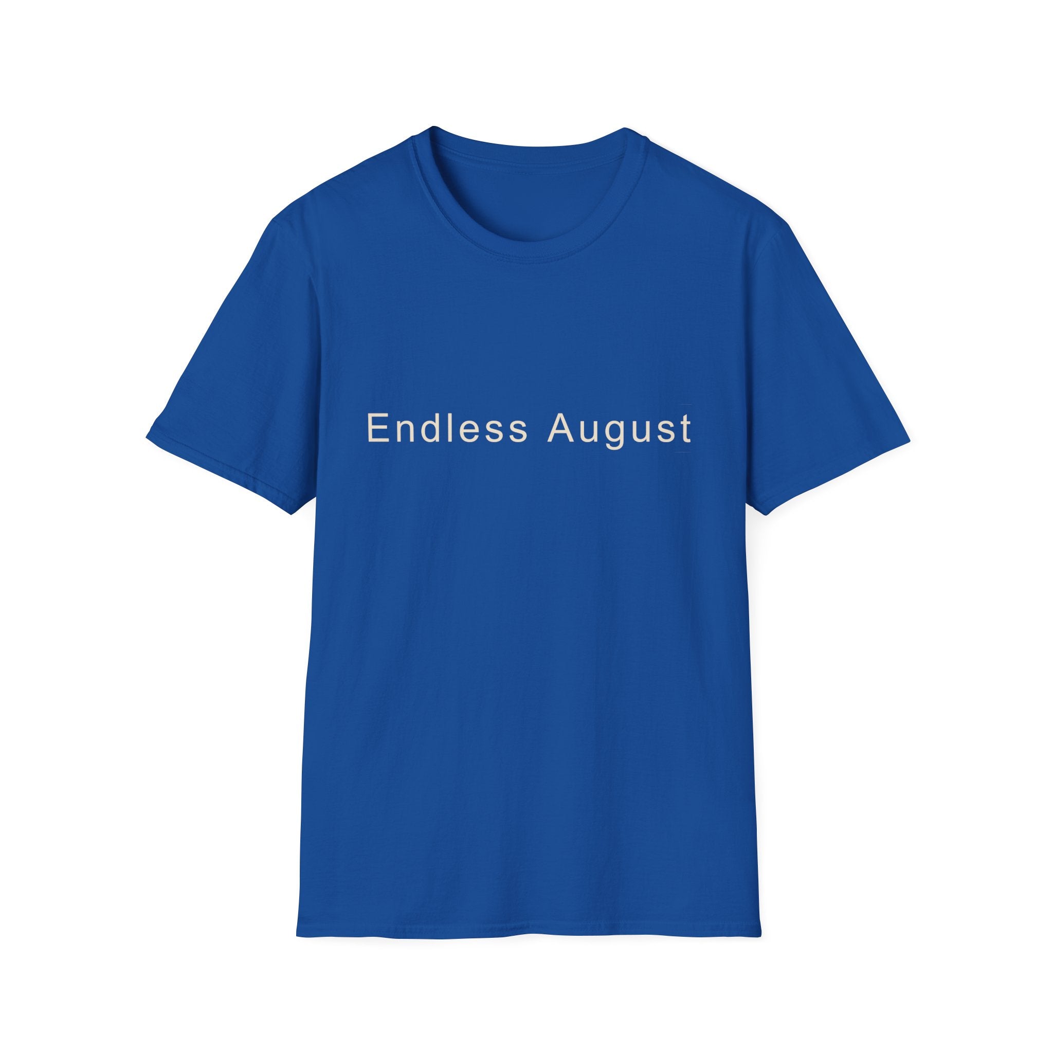 Summer Theme Minimalist Typography T-Shirt, Endless August Script Tee
