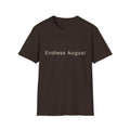Summer Theme Minimalist Typography T-Shirt, Endless August Script Tee