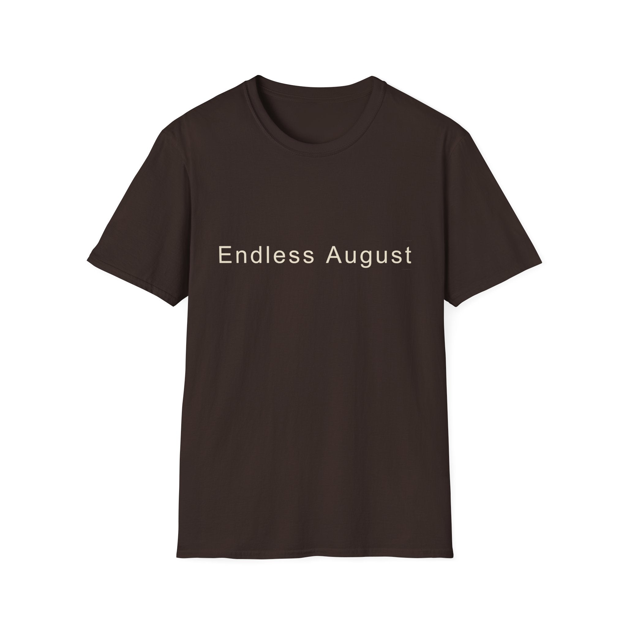 Summer Theme Minimalist Typography T-Shirt, Endless August Script Tee