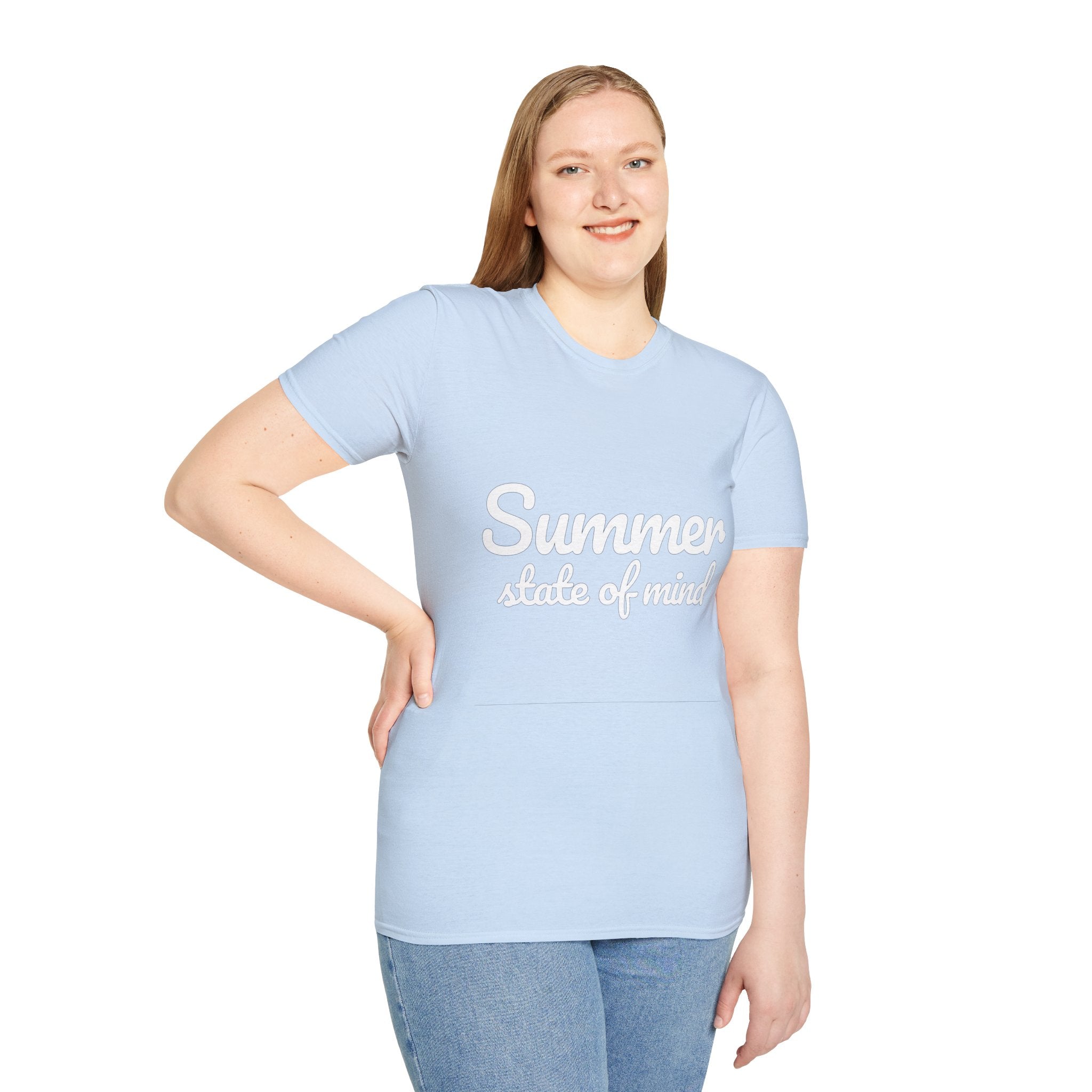 Summer Theme Minimalist Typography T-Shirt, Summer State of Mind T-Shirt