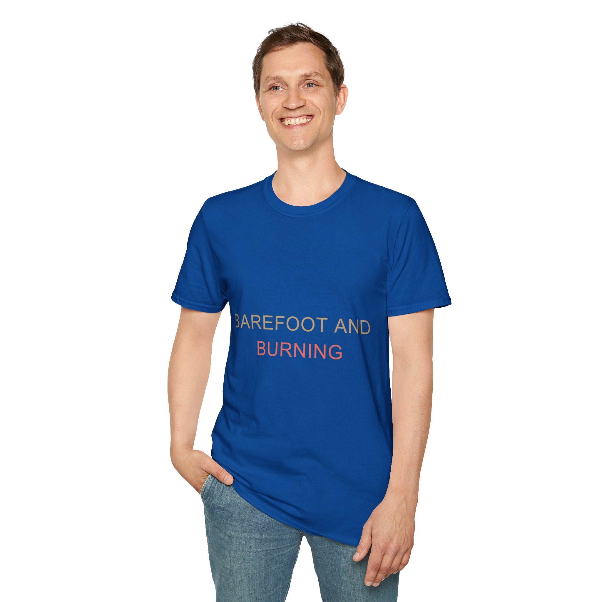 Summer Theme Minimalist Typography T-Shirt, Barefoot and Burning T-Shirt
