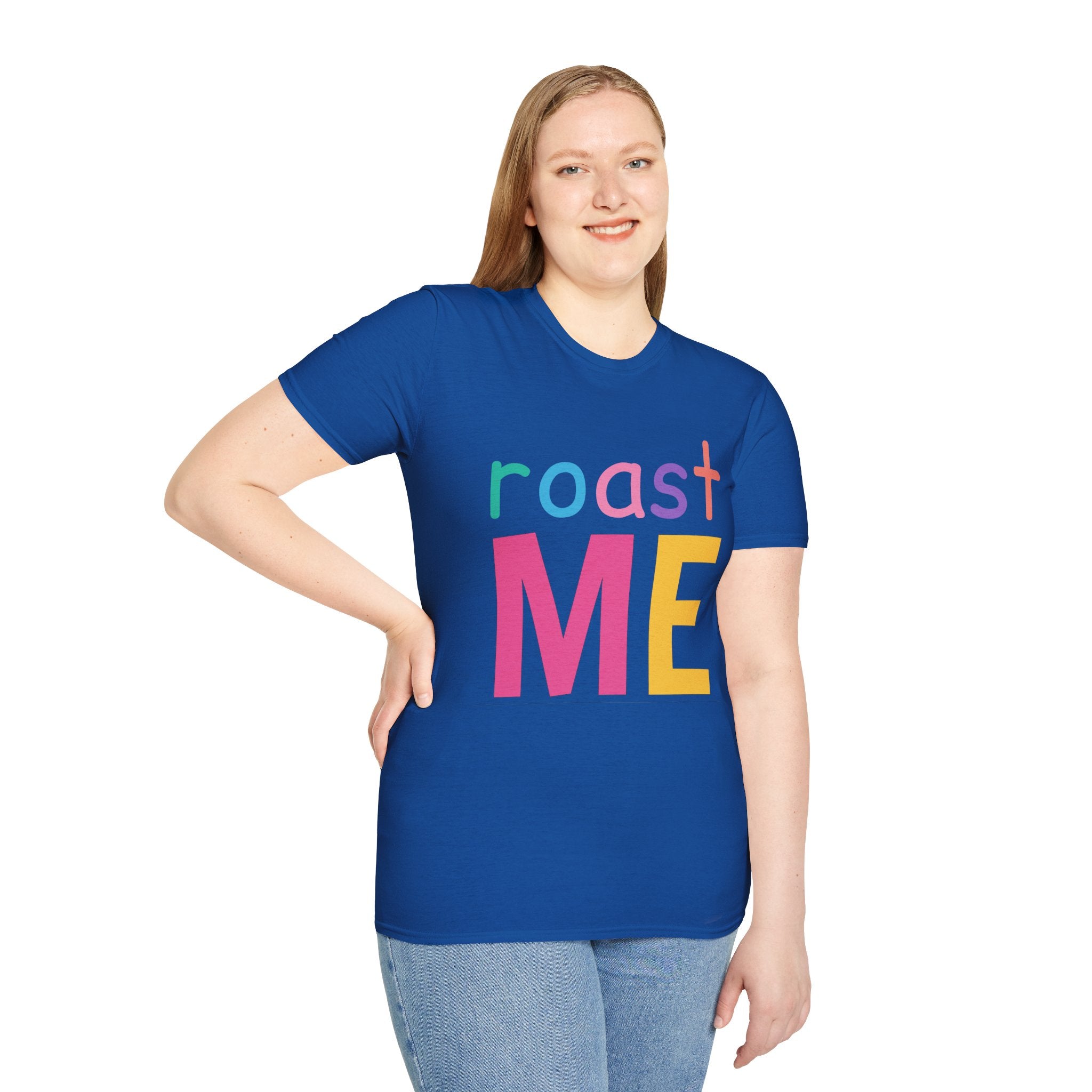 Colorful Theme Typography T-Shirt, Roast Me Graphic Tee
