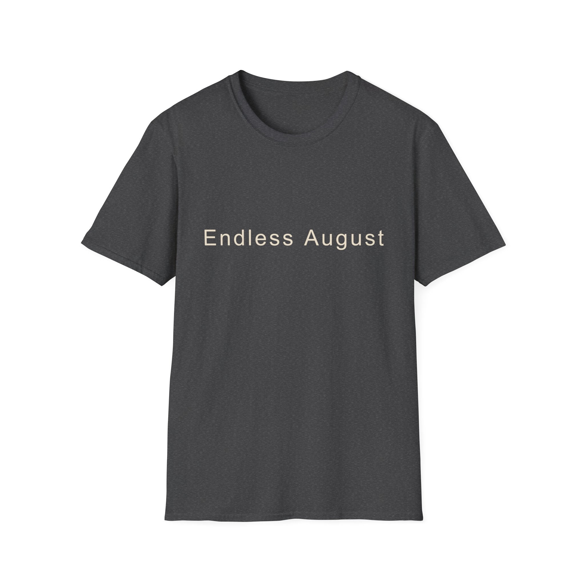 Summer Theme Minimalist Typography T-Shirt, Endless August Script Tee