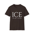 Winter Theme Minimalist Typography Graphic T-Shirt, Ice In My Veins Tee