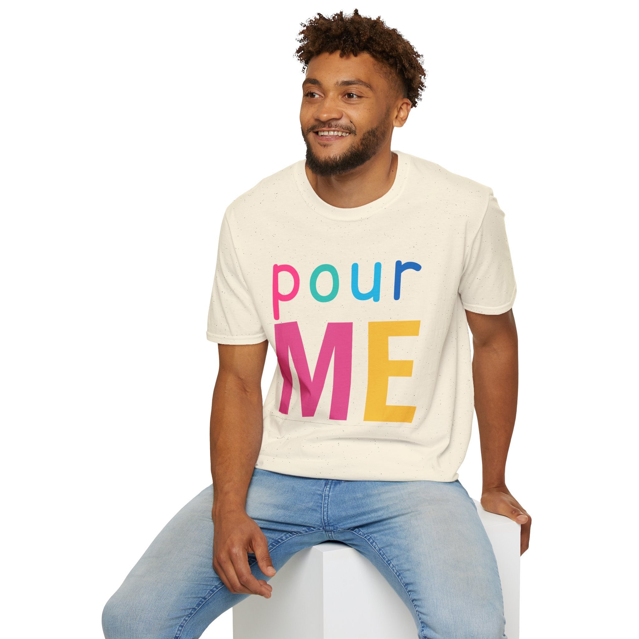 Colorful Theme Typography T-Shirt, Pour Me Graphic Tee