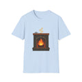 Cozy Fireplace Graphic T Shirt Warm Aesthetic Relaxed Fit Tee