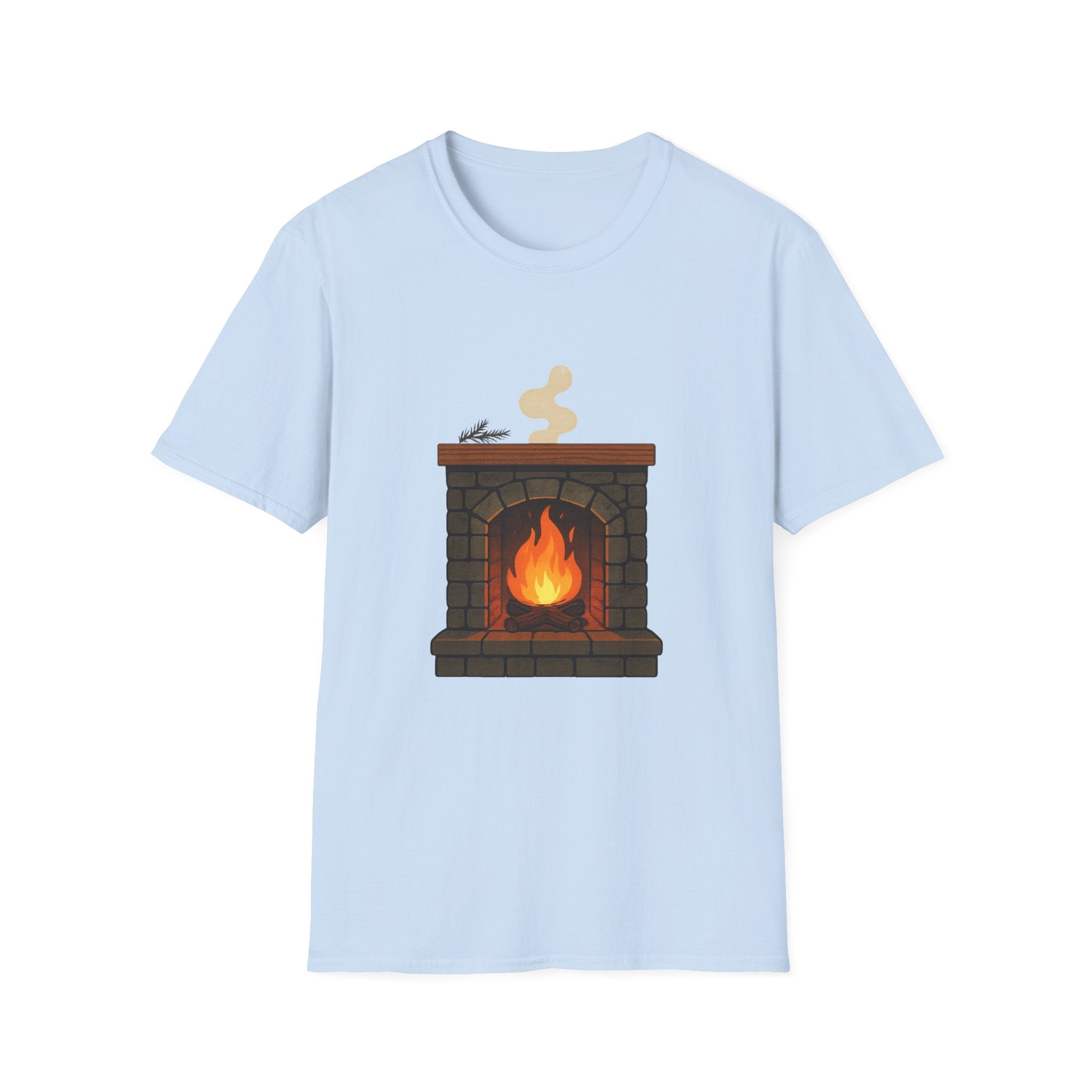 Cozy Fireplace Graphic T Shirt Warm Aesthetic Relaxed Fit Tee