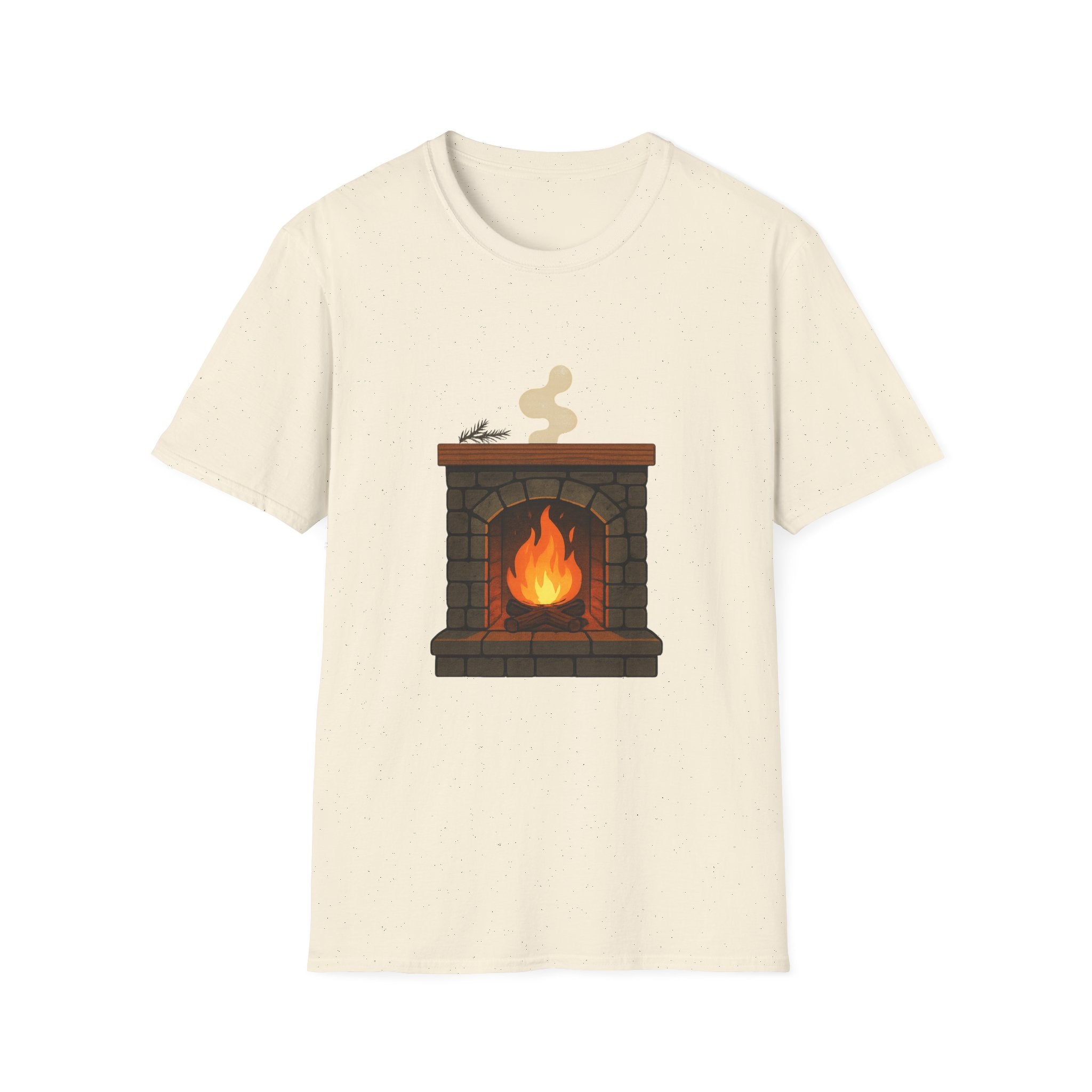 Cozy Fireplace Graphic T Shirt Warm Aesthetic Relaxed Fit Tee