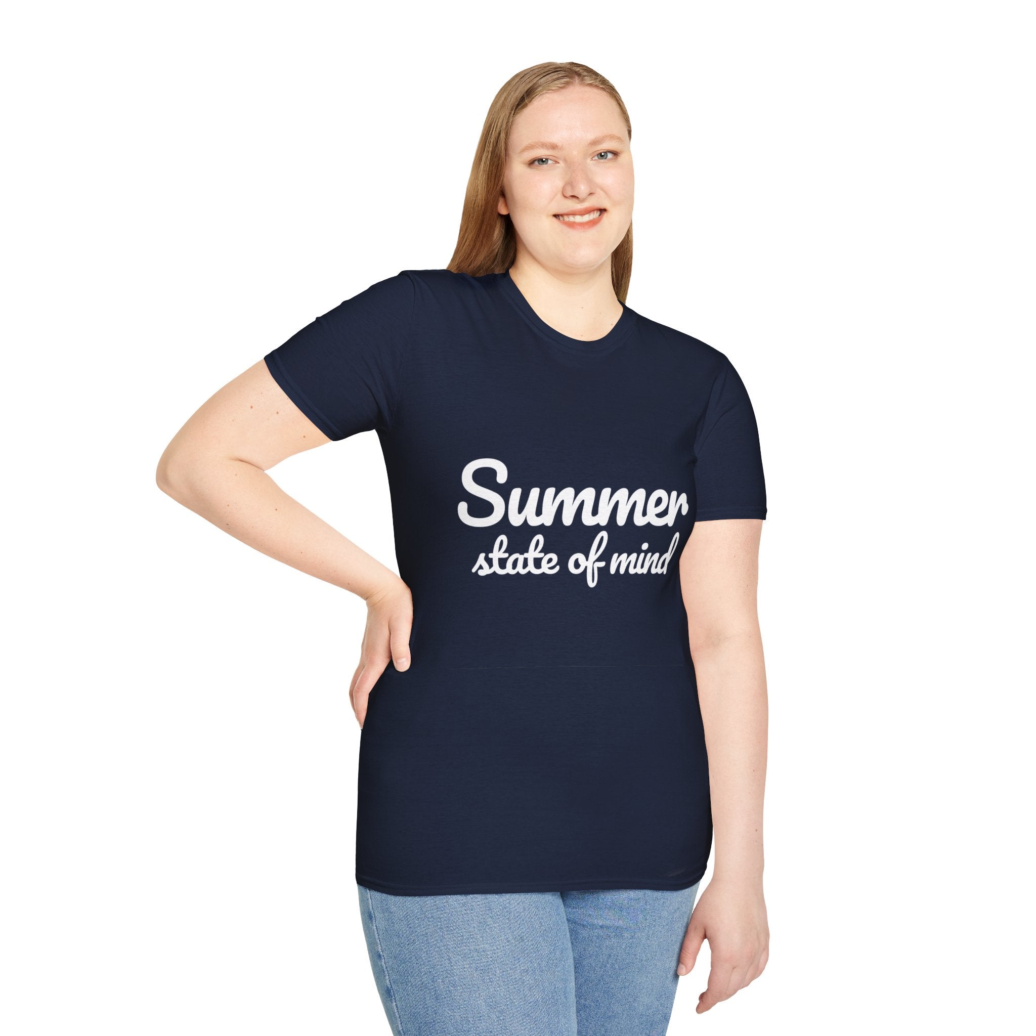 Summer Theme Minimalist Typography T-Shirt, Summer State of Mind T-Shirt