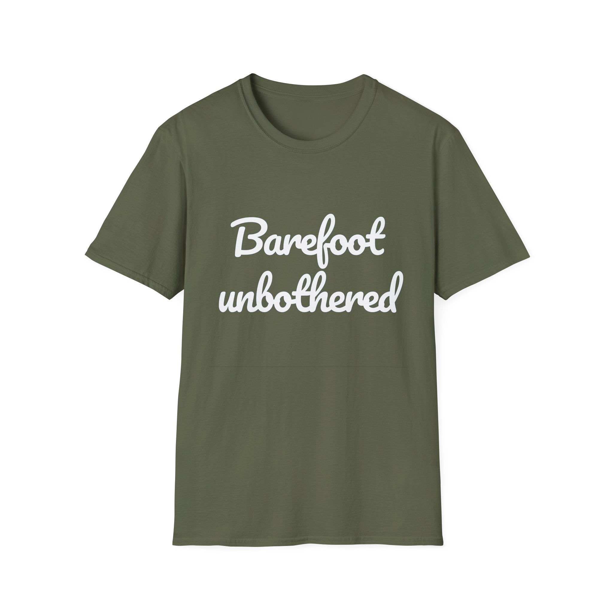 Summer Theme Minimalist Typography T-Shirt, Barefoot Unbothered Tee