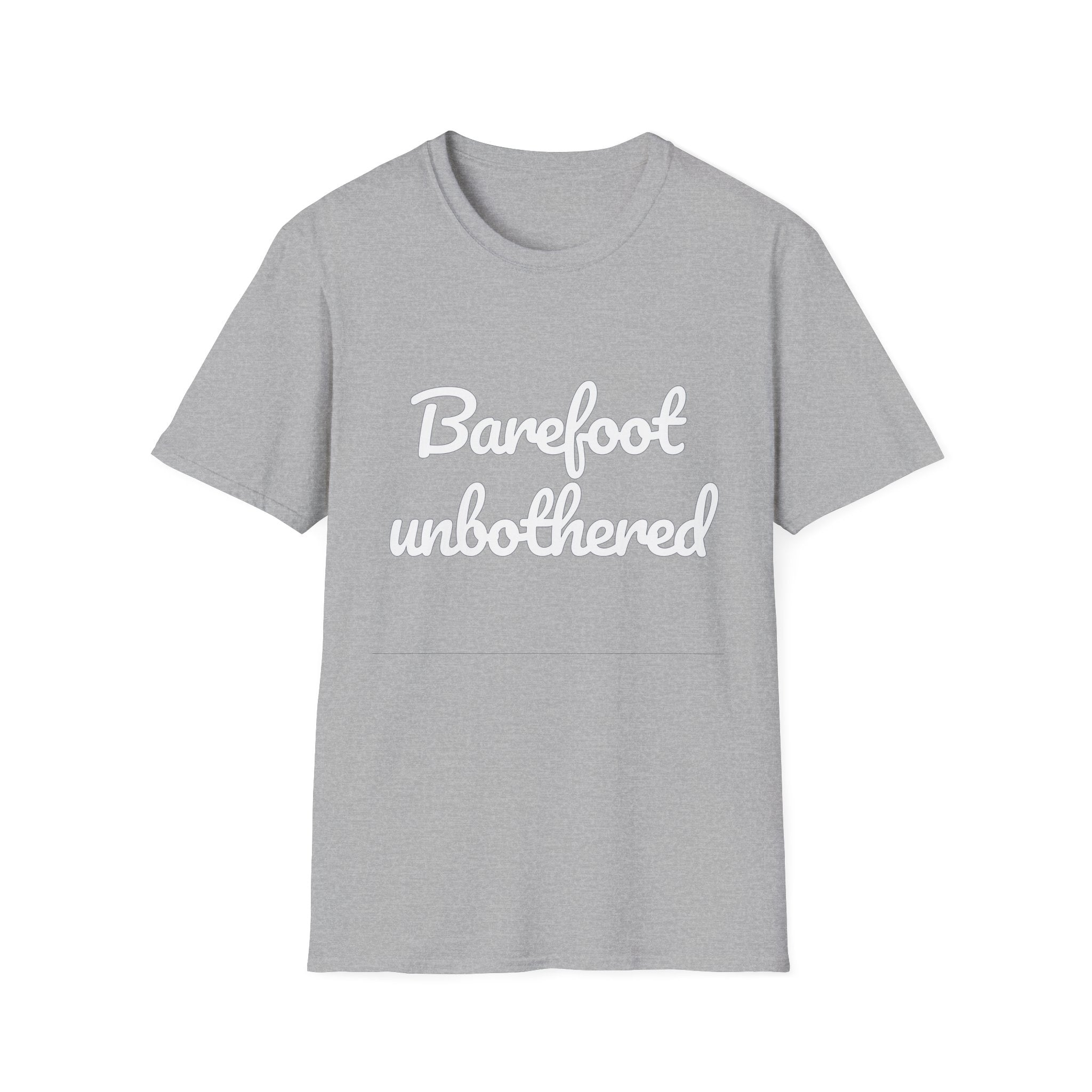Summer Theme Minimalist Typography T-Shirt, Barefoot Unbothered Tee