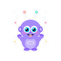 Cute Purple Baby Alien Sticker | Adorable Kiss-Cut Laptop Decal