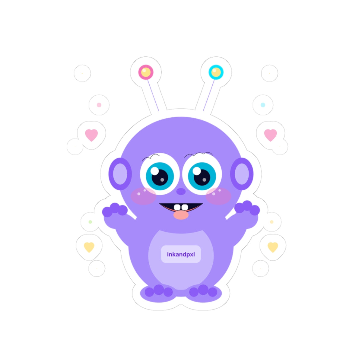 Cute Purple Baby Alien Sticker | Adorable Kiss-Cut Laptop Decal