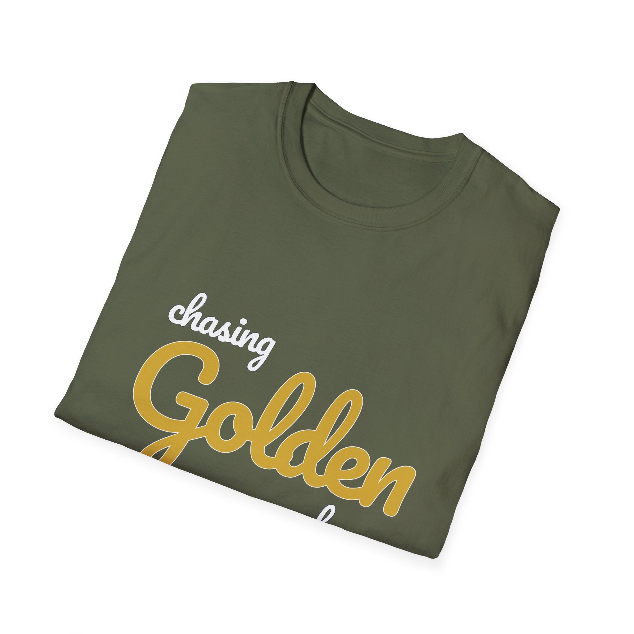 Summer Theme Minimalist Typography T-Shirt, Chasing Golen Hour Script Tee