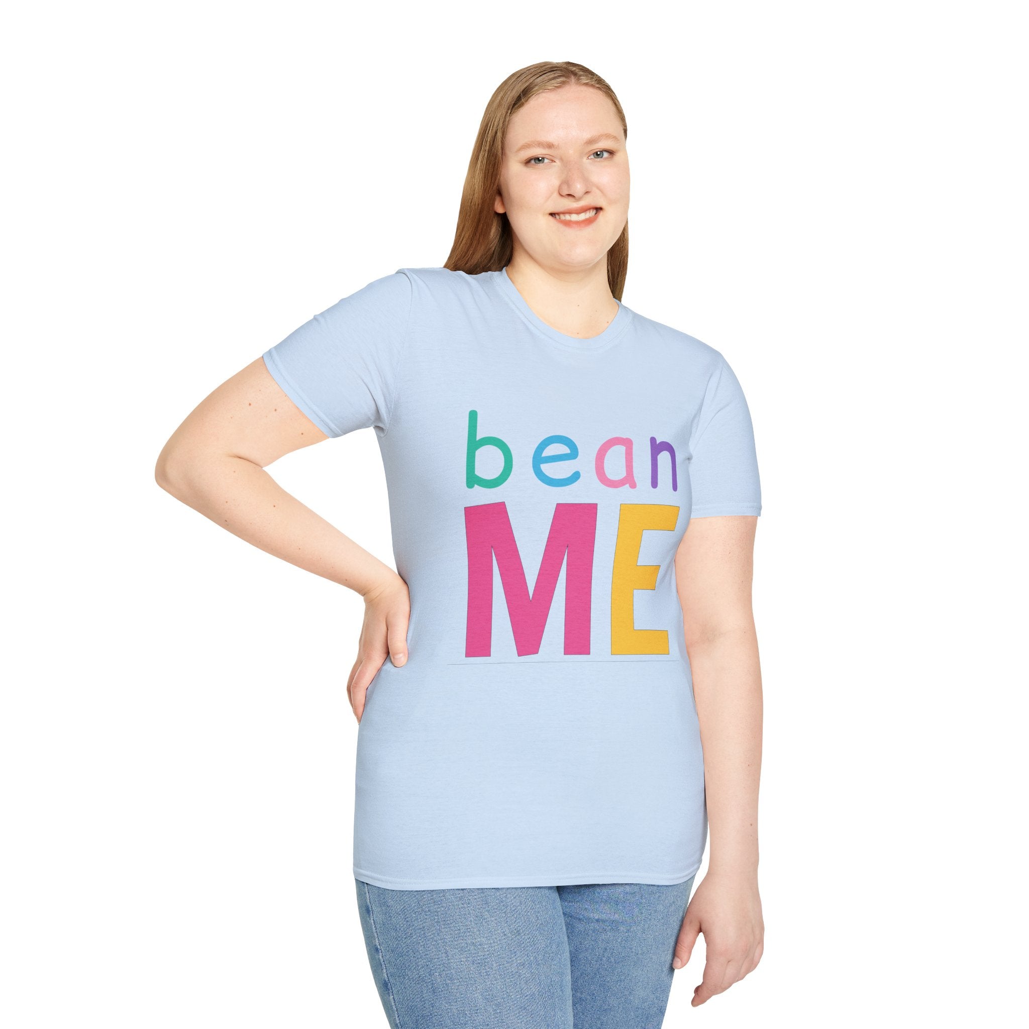 Colorful Theme Typography T-Shirt, Bean Me Colorful Playful Graphic Tee