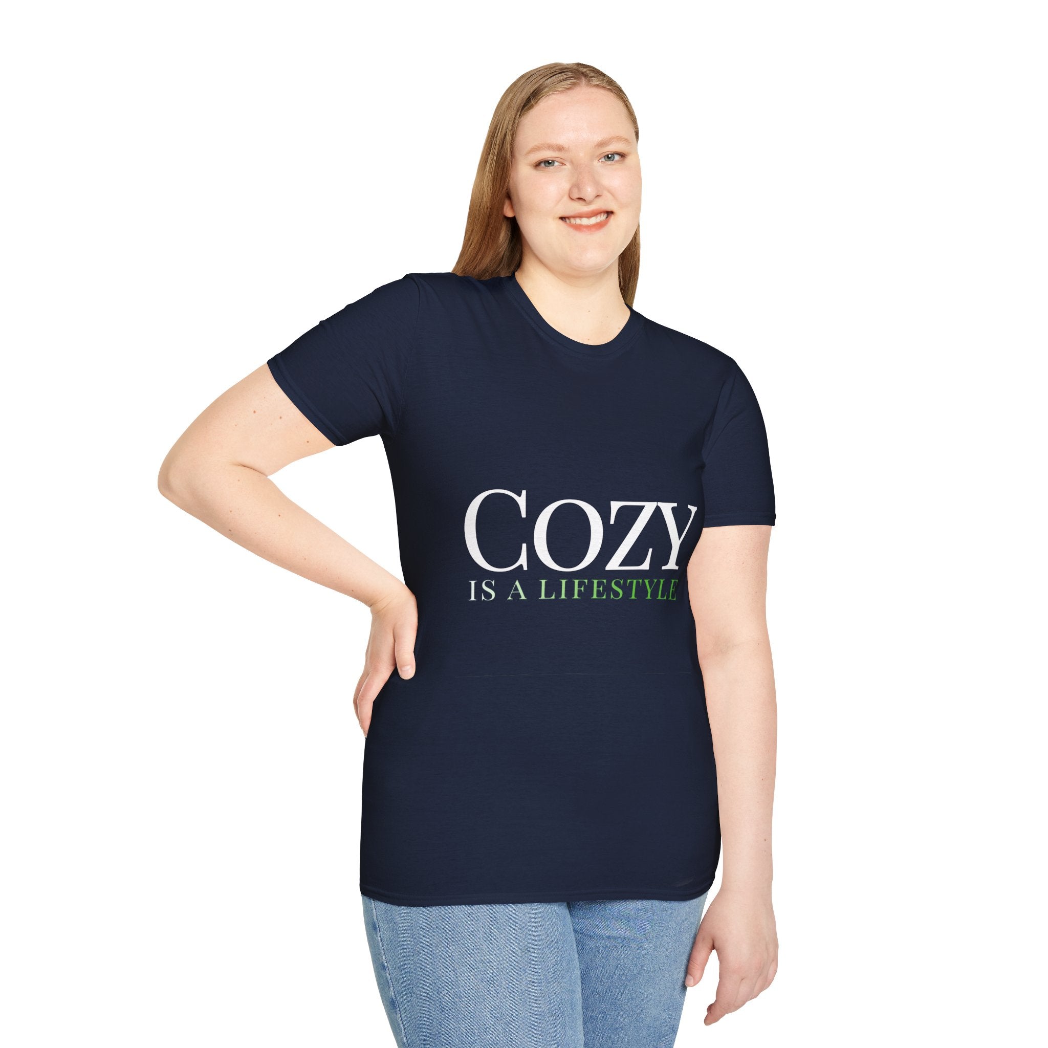 Fall Theme Minimalist Typography Graphic T-Shirt, Cozy Is a Lifestyle Tee