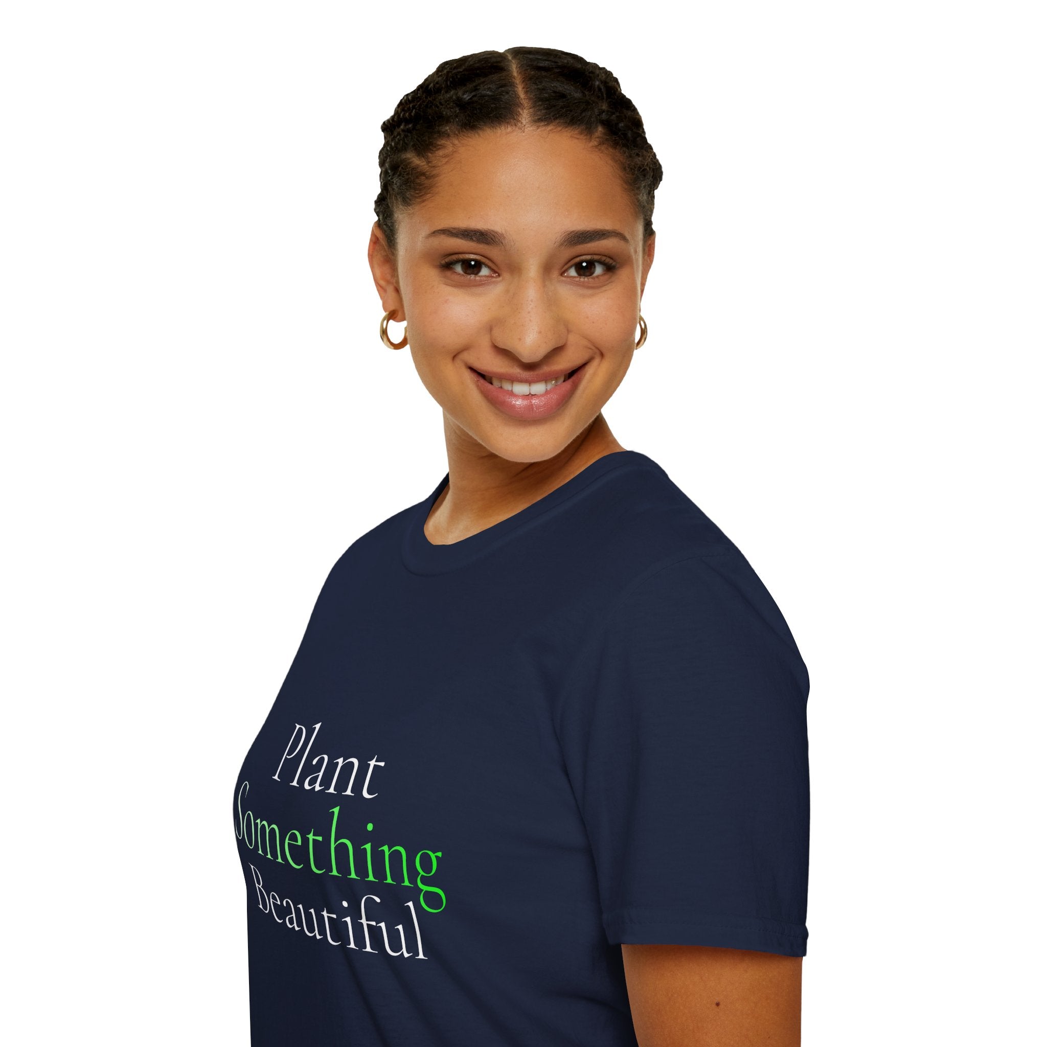 Spring Theme Typography T-Shirt, Plant Something Beautiful Garden Tee