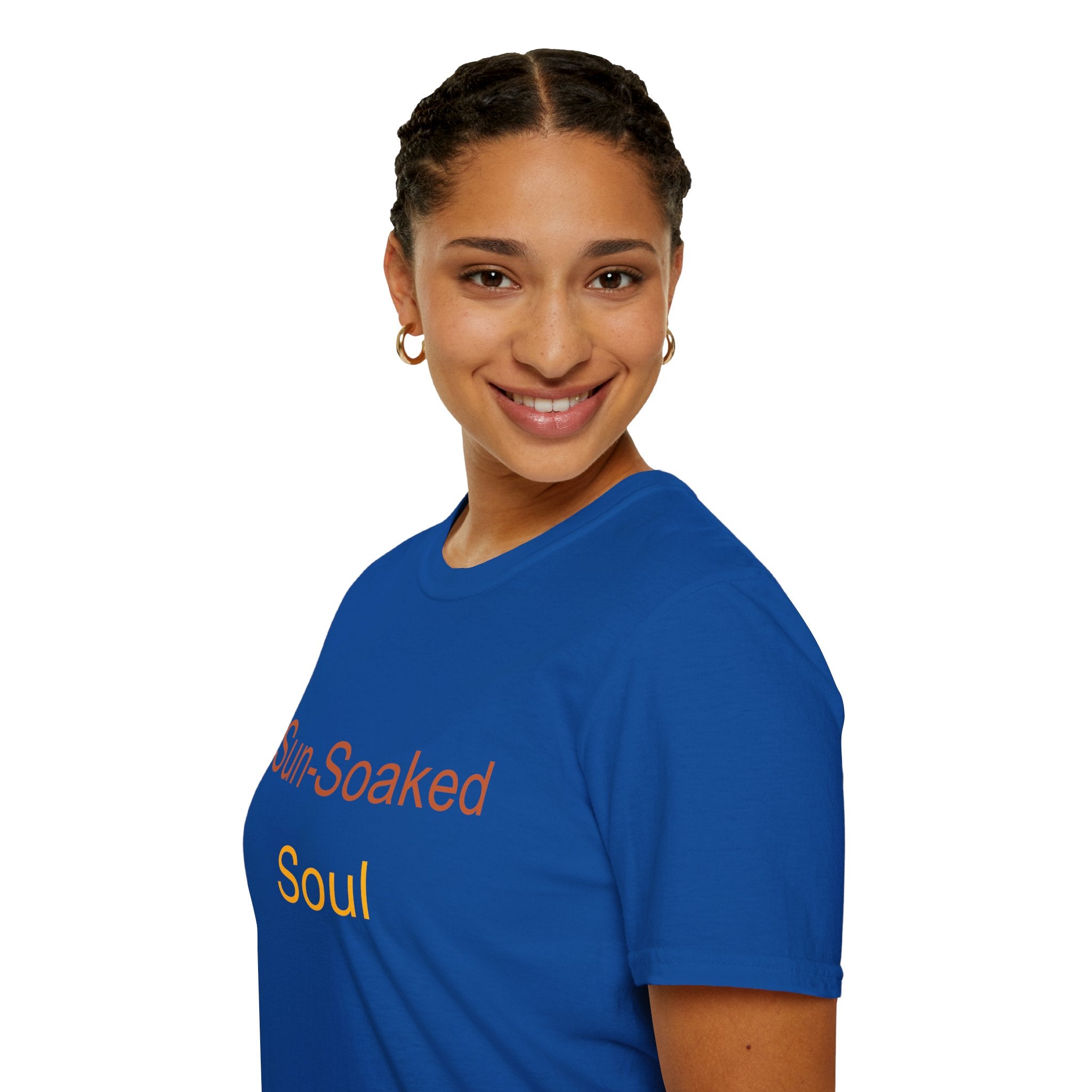 Summer Theme Minimalist Typography T-Shirt, Sun-Soked Soul Tee