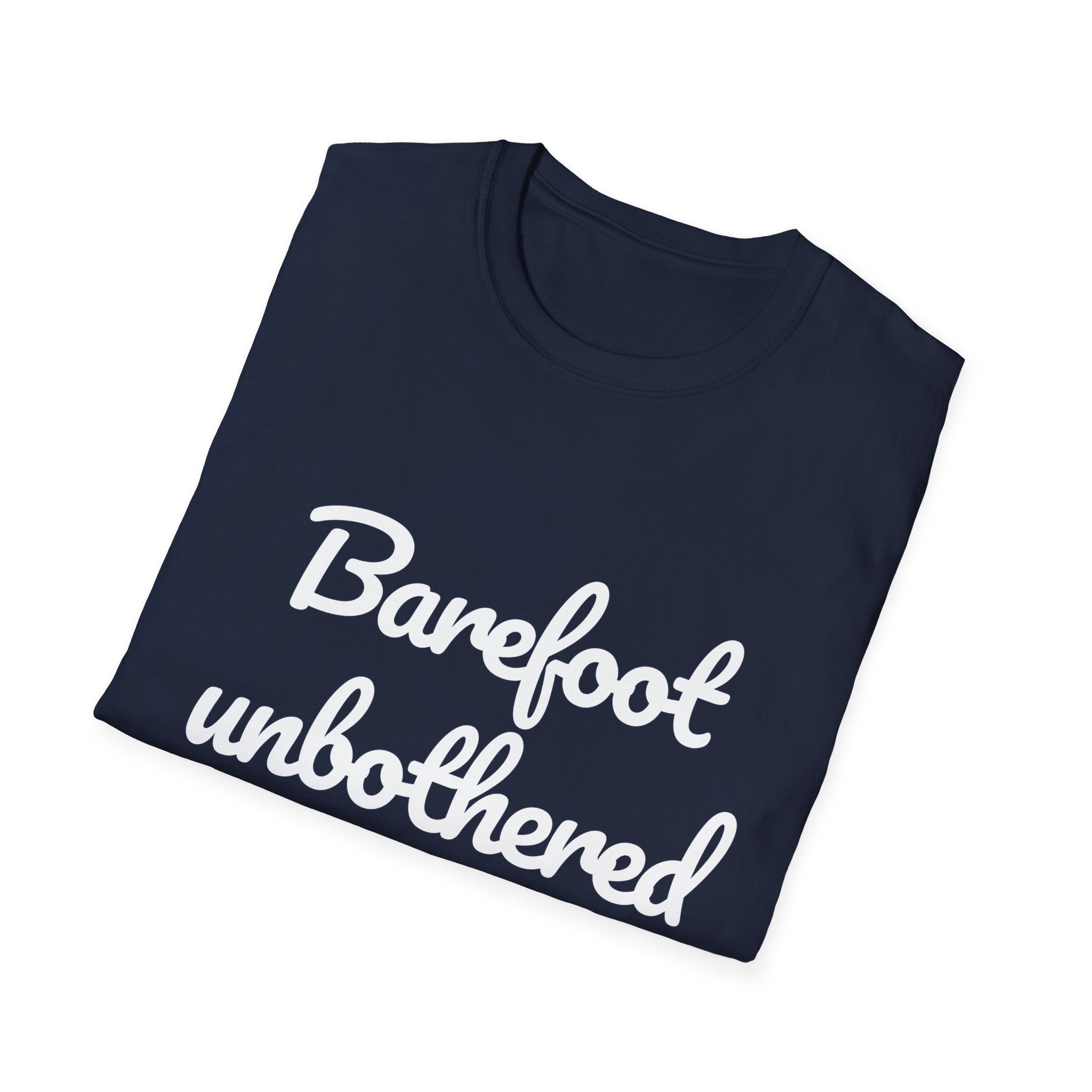 Summer Theme Minimalist Typography T-Shirt, Barefoot Unbothered Tee