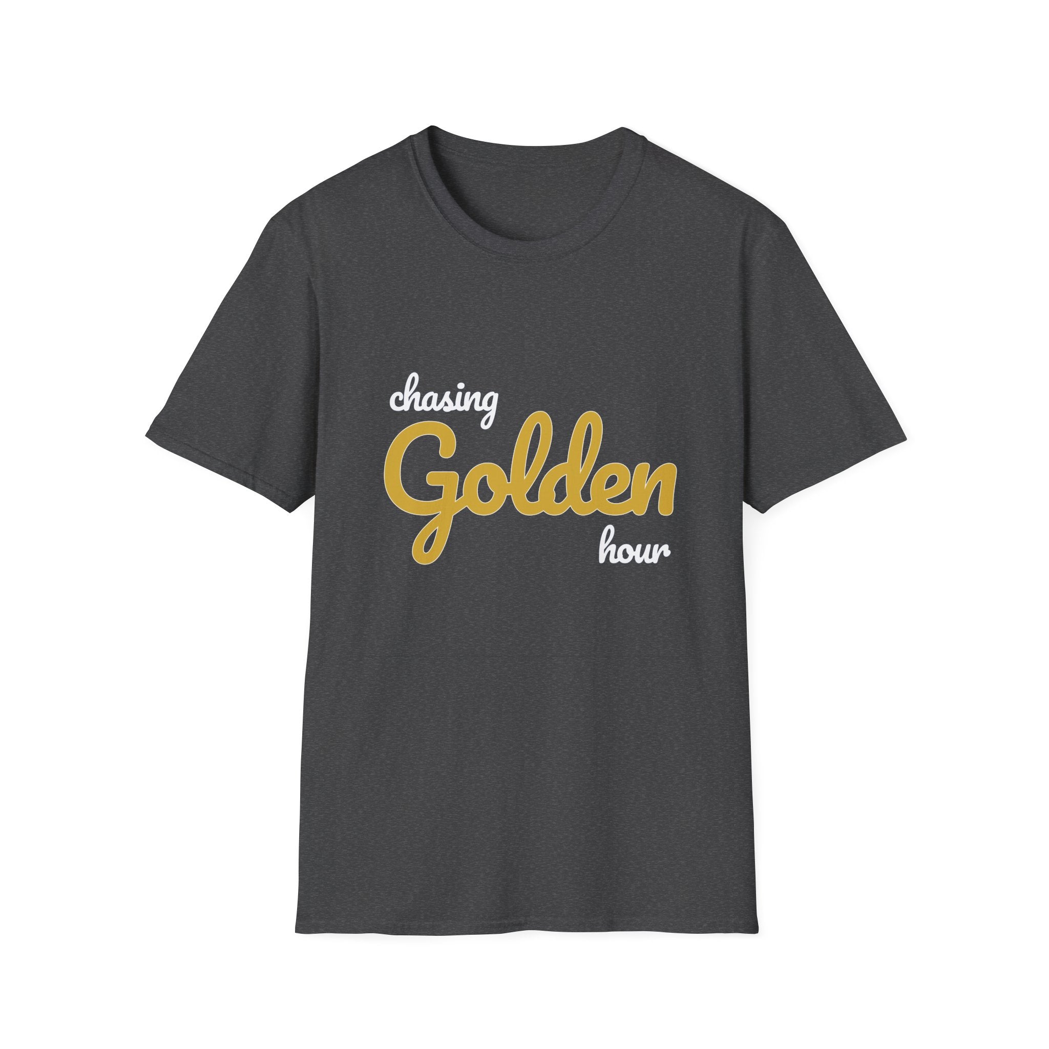 Summer Theme Minimalist Typography T-Shirt, Chasing Golen Hour Script Tee