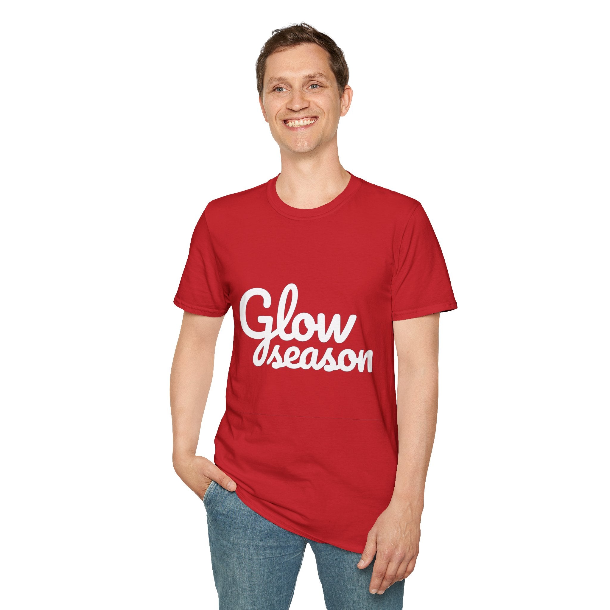 Summer Theme Minimalist Typography T-Shirt, Glow Season Script Tee