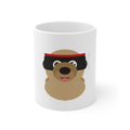 Pug Ninja Dog Ceramic Mug | Cute Masked Pug Coffee Cup