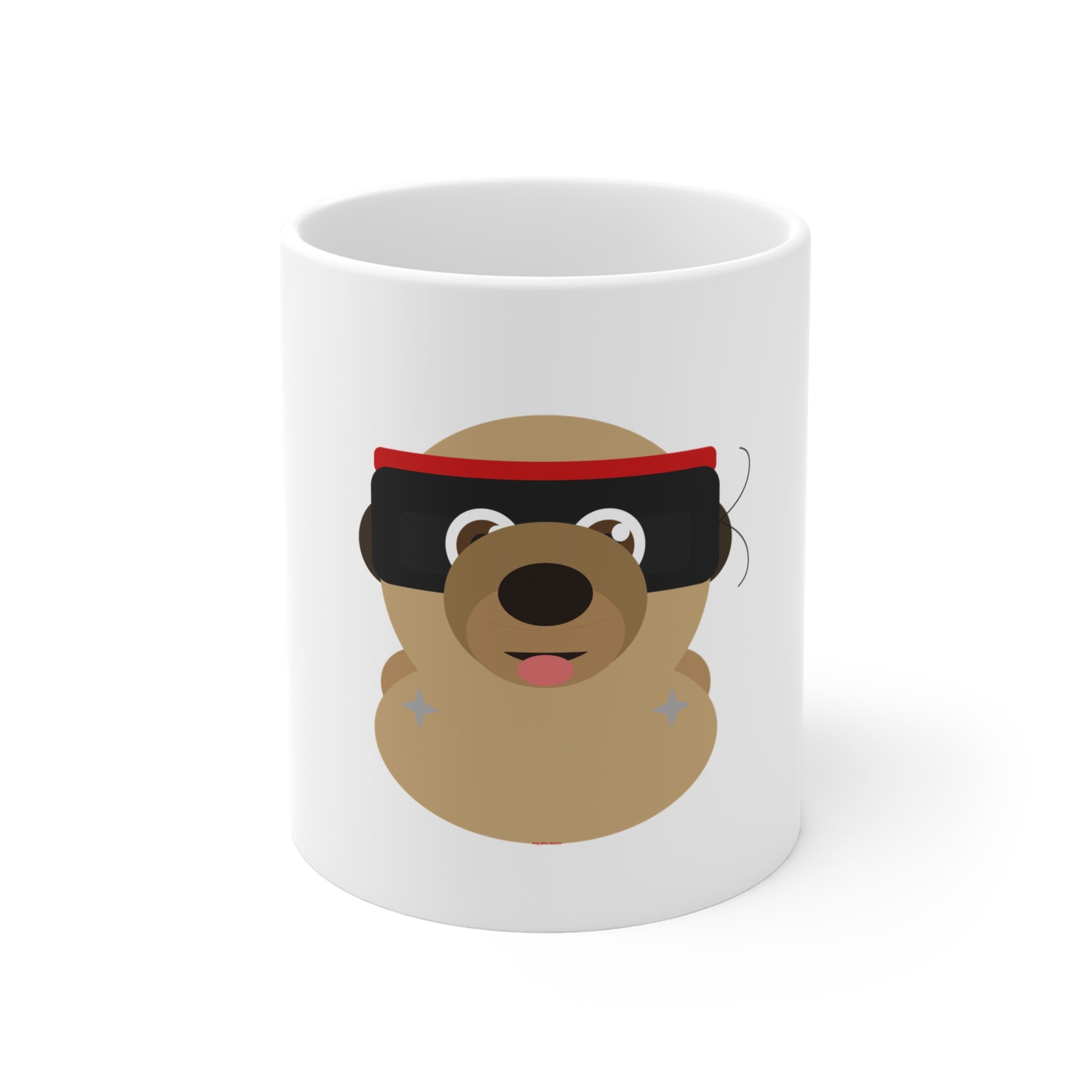 Pug Ninja Dog Ceramic Mug | Cute Masked Pug Coffee Cup