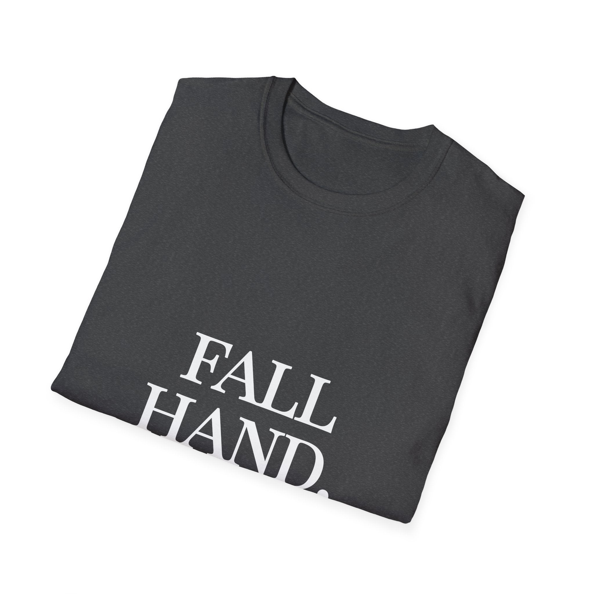 Fall Theme Minimalist Typography Graphic T-Shirt Fall Hard, Rise Slow Tee