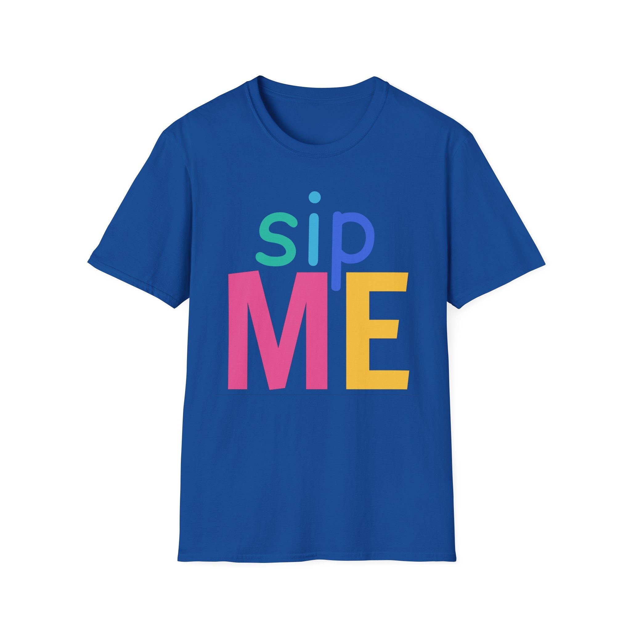 Colorful Theme Typography T-Shirt, Sip Me Graphic Tee