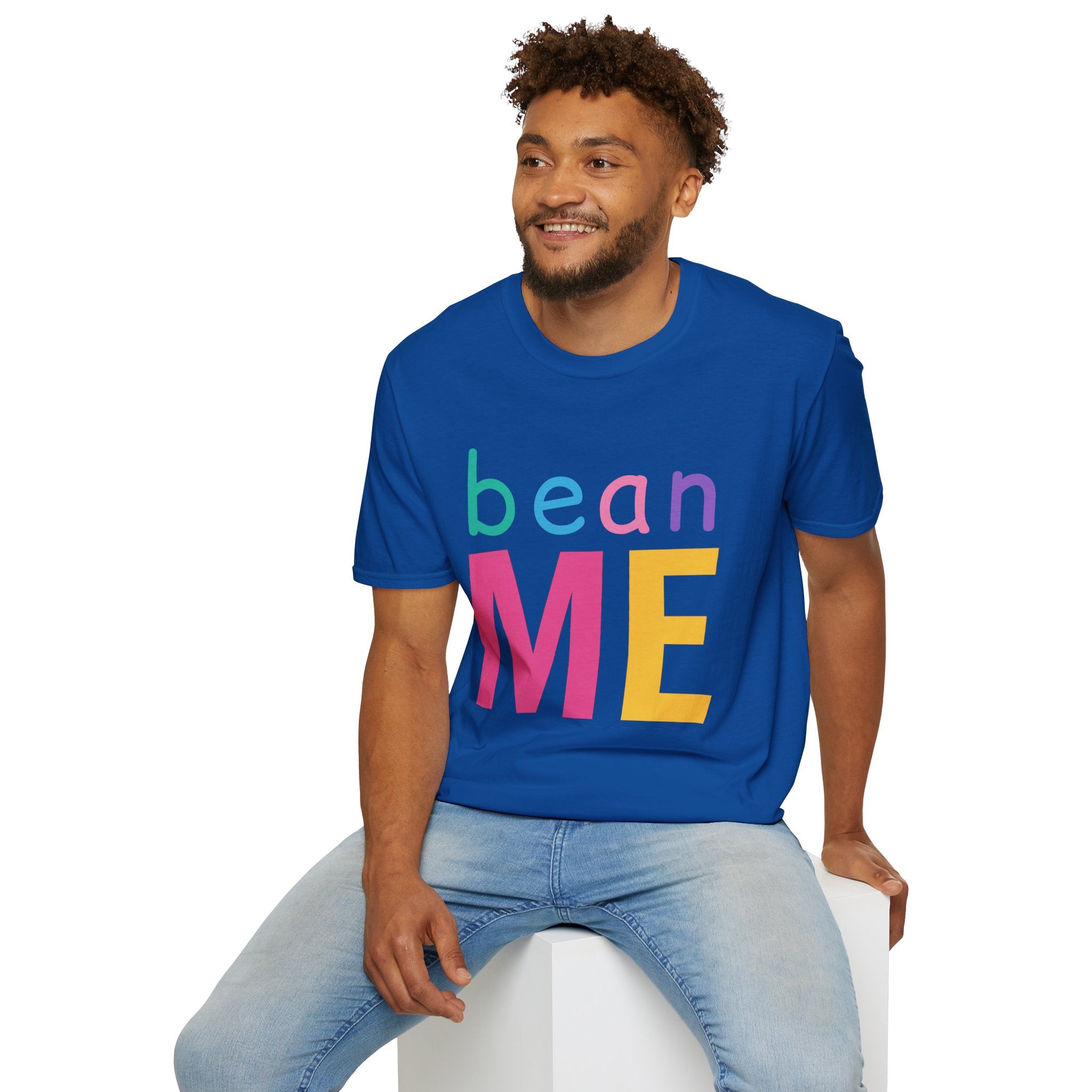 Colorful Theme Typography T-Shirt, Bean Me Colorful Playful Graphic Tee