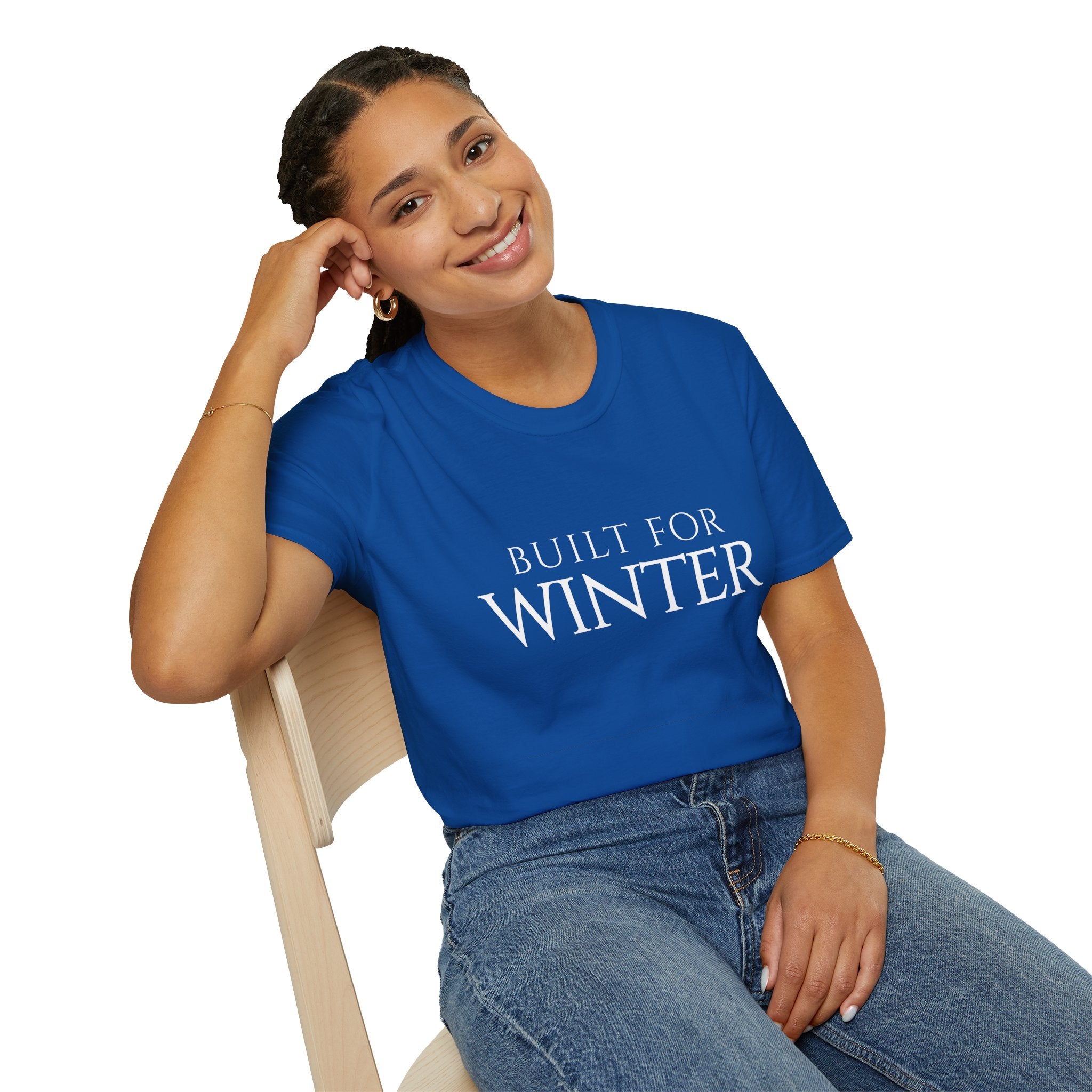Winter Theme Minimalist Typography Graphic T-Shirt, Built For Winter Tee