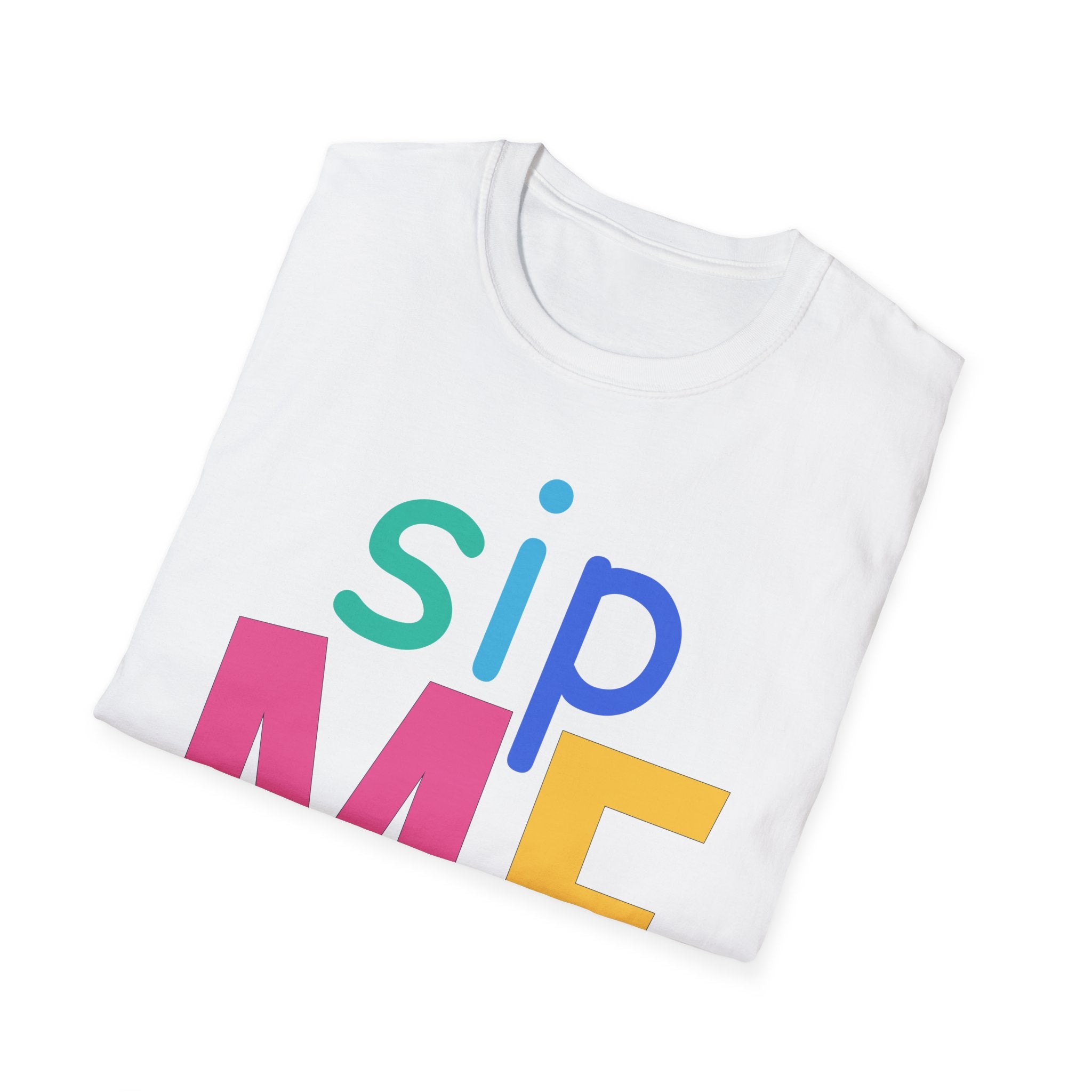 Colorful Theme Typography T-Shirt, Sip Me Graphic Tee