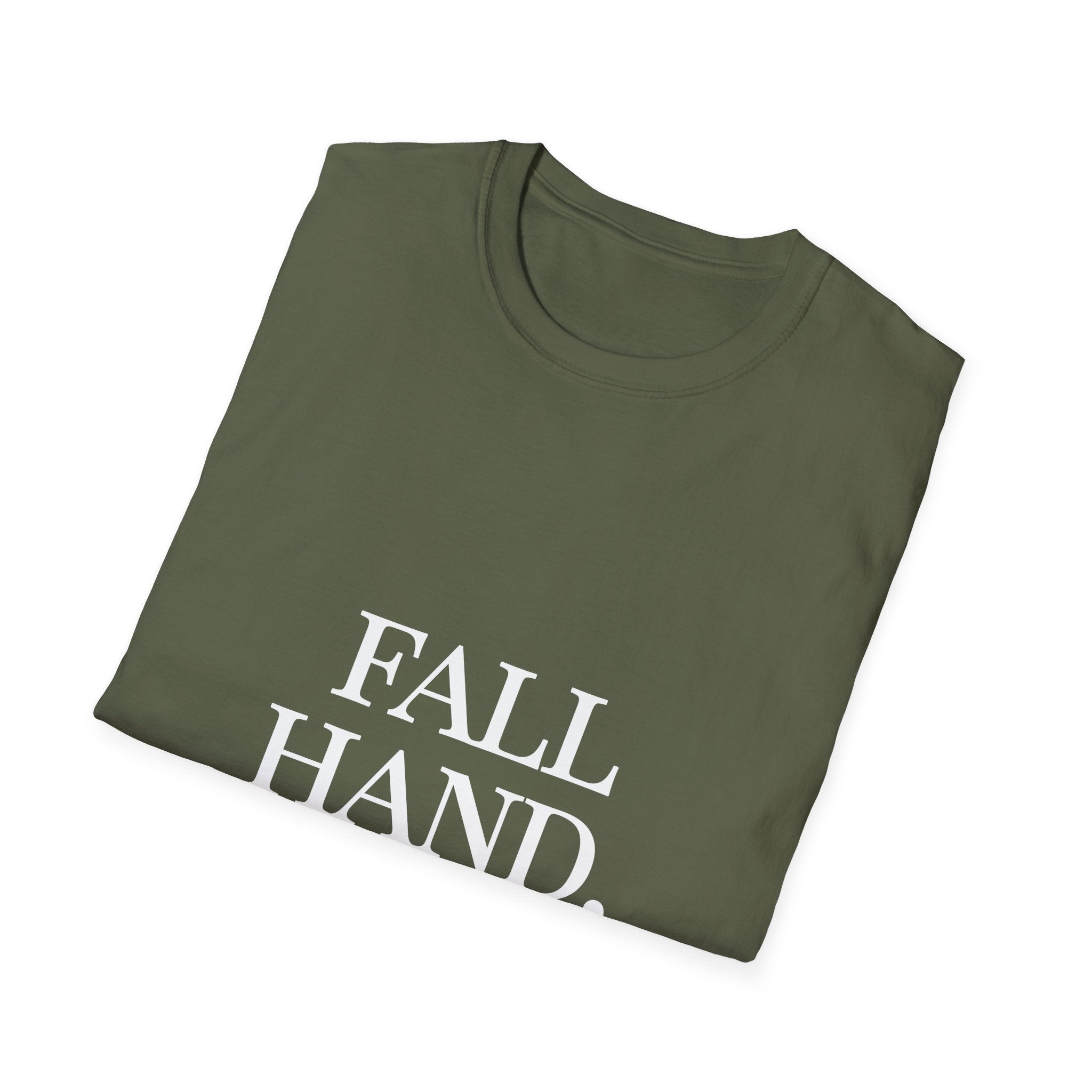 Fall Theme Minimalist Typography Graphic T-Shirt Fall Hard, Rise Slow Tee