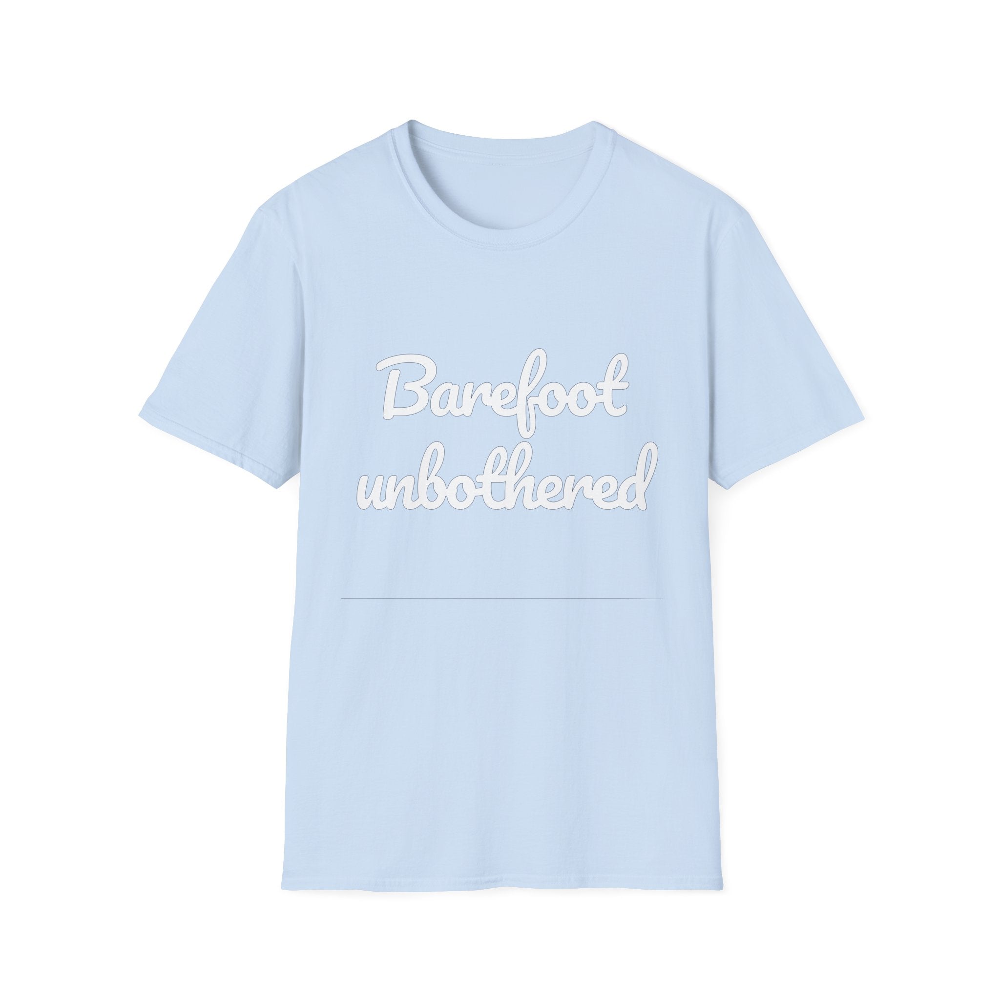 Summer Theme Minimalist Typography T-Shirt, Barefoot Unbothered Tee