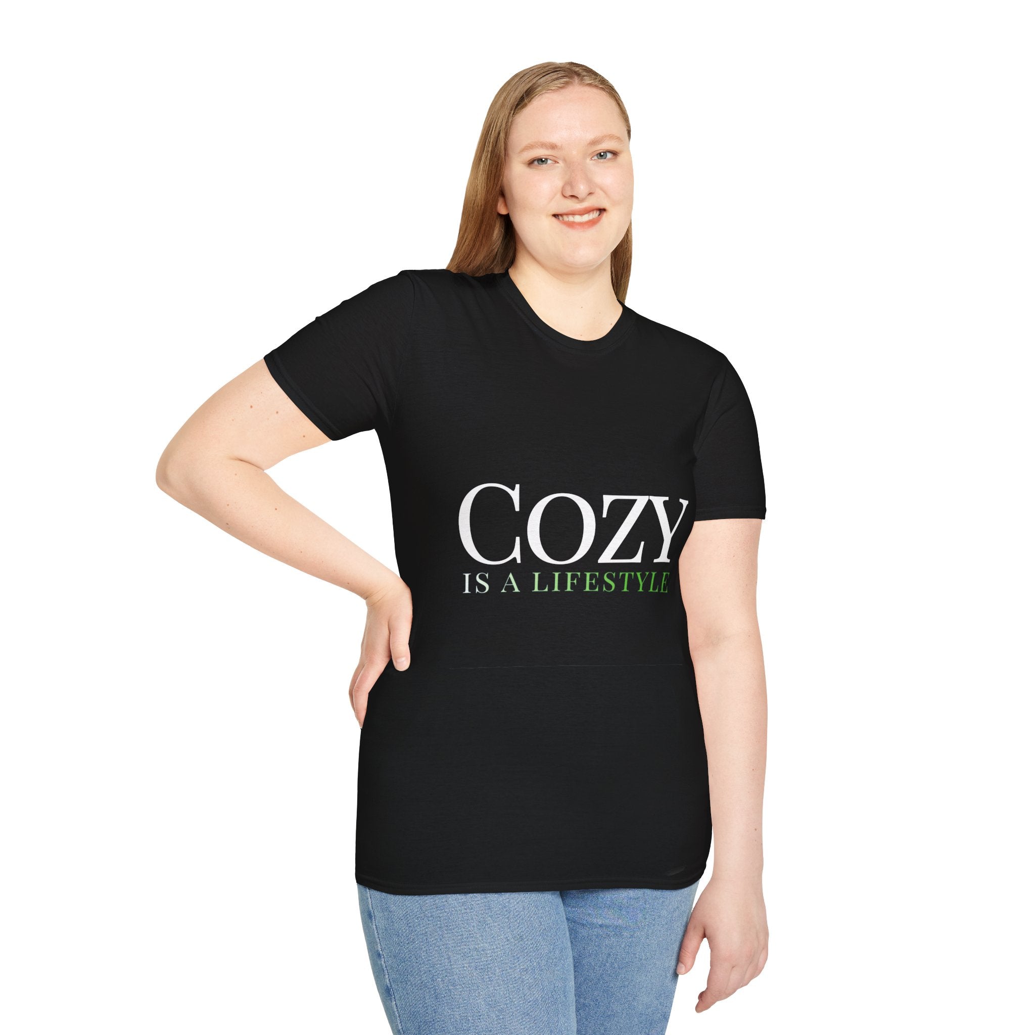 Fall Theme Minimalist Typography Graphic T-Shirt, Cozy Is a Lifestyle Tee
