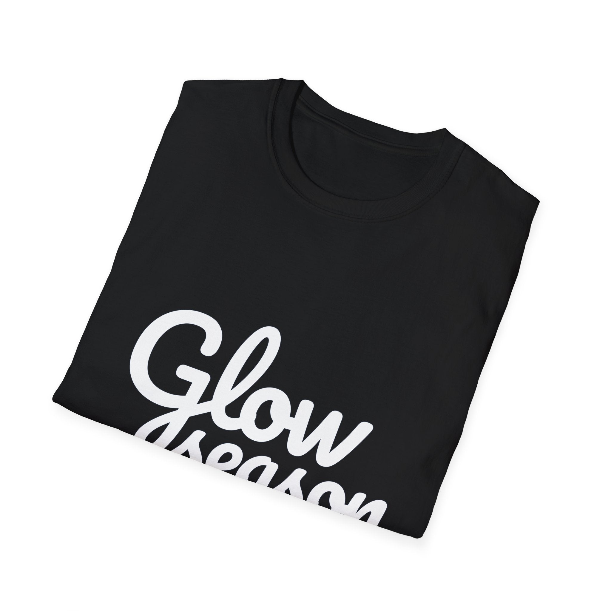 Summer Theme Minimalist Typography T-Shirt, Glow Season Script Tee
