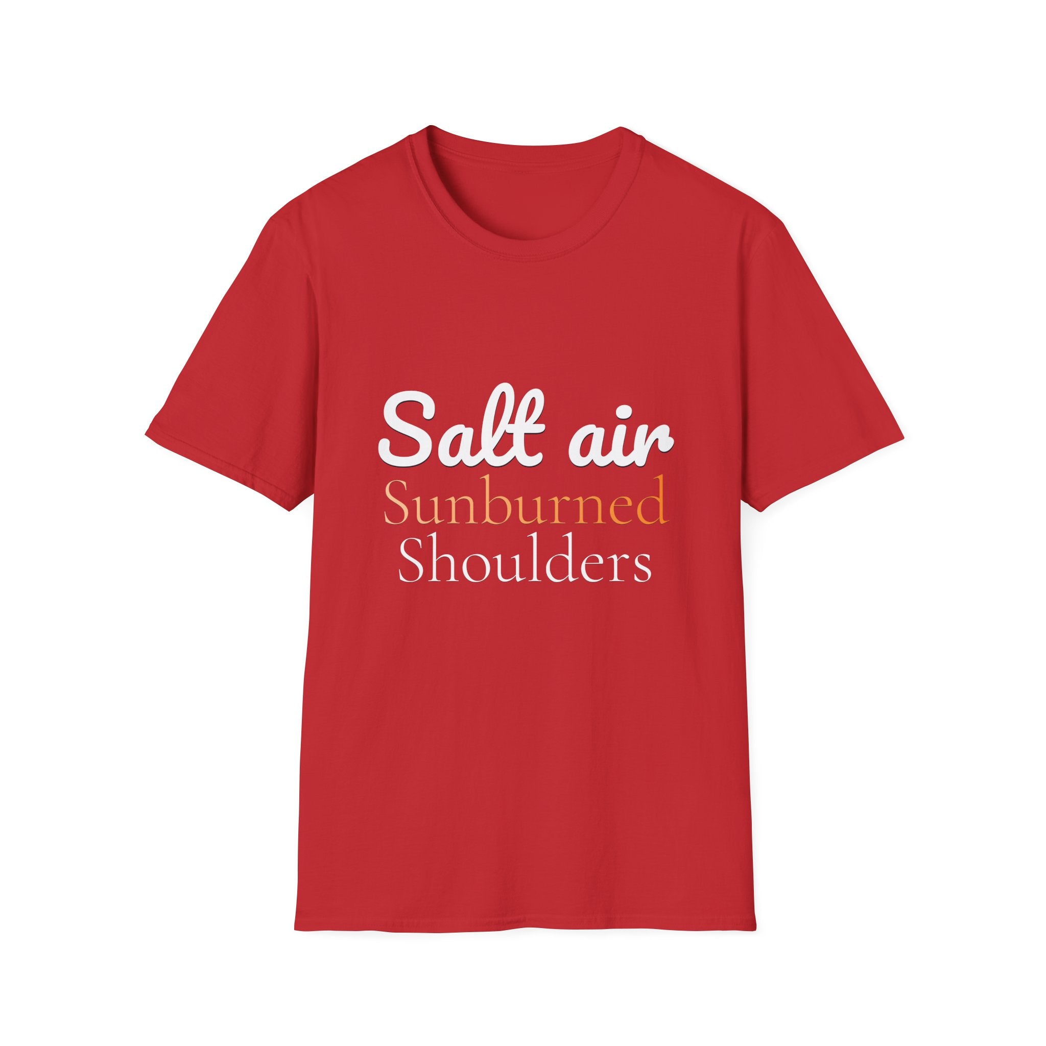 Summer Theme, Beach Quote Typography T-Shirt, Salt Air Sunburned Shoulders Tee