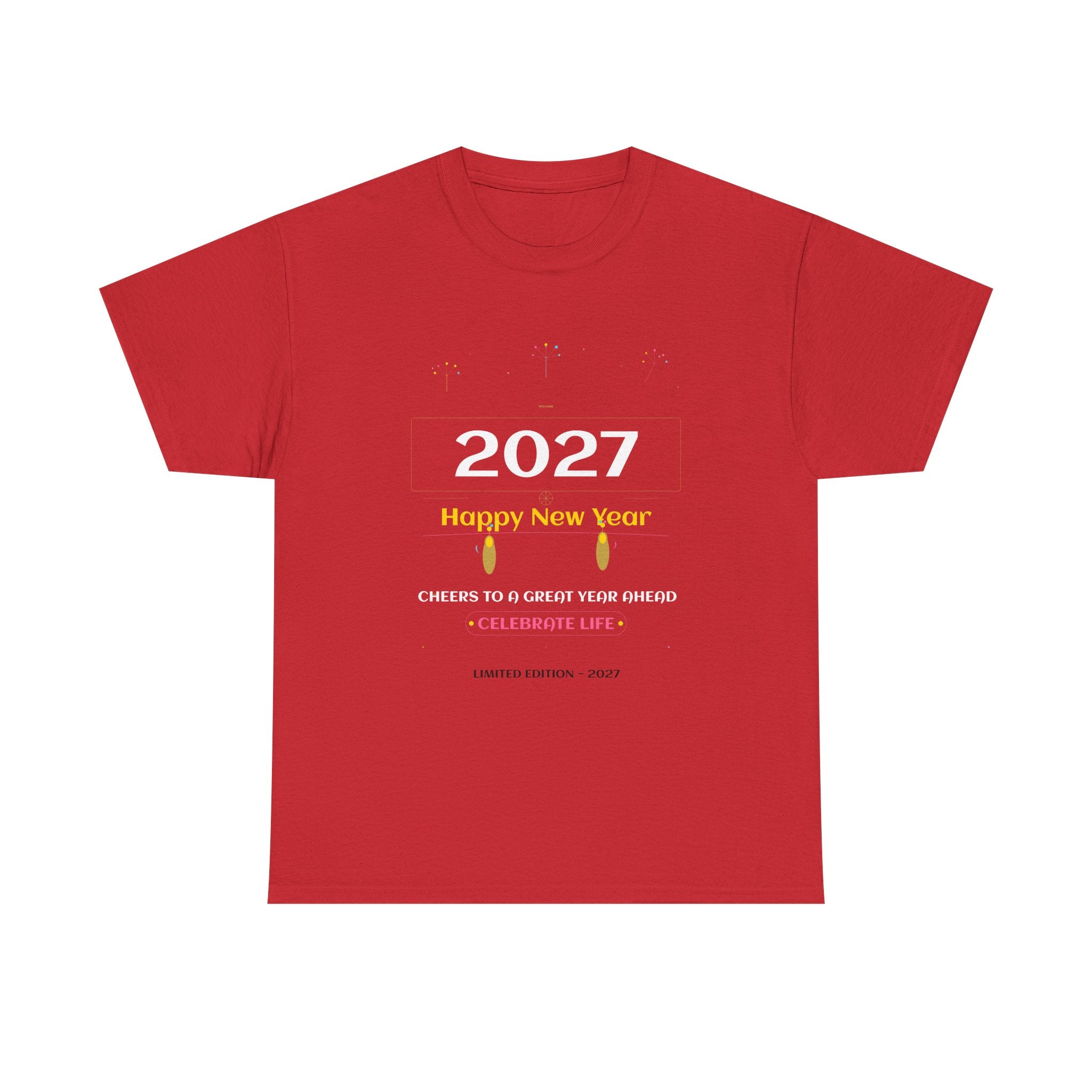 Happy New Year Graphic T-Shirt | Minimal Celebration Cotton Tee