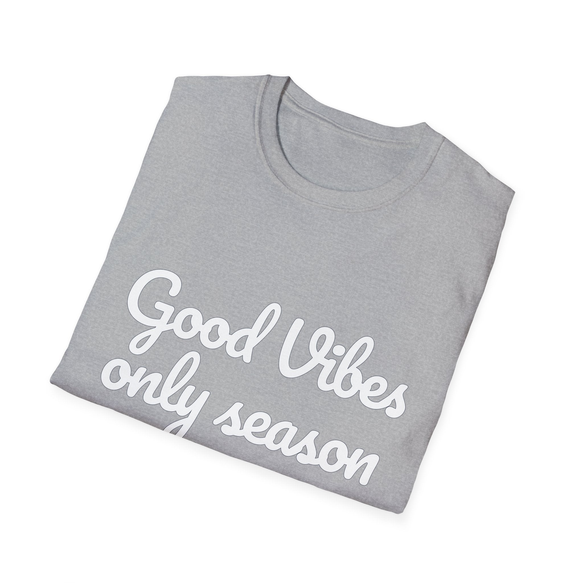 Summer Theme Minimalist Typography T-Shirt, Good Vibes Only Season T-Shirt
