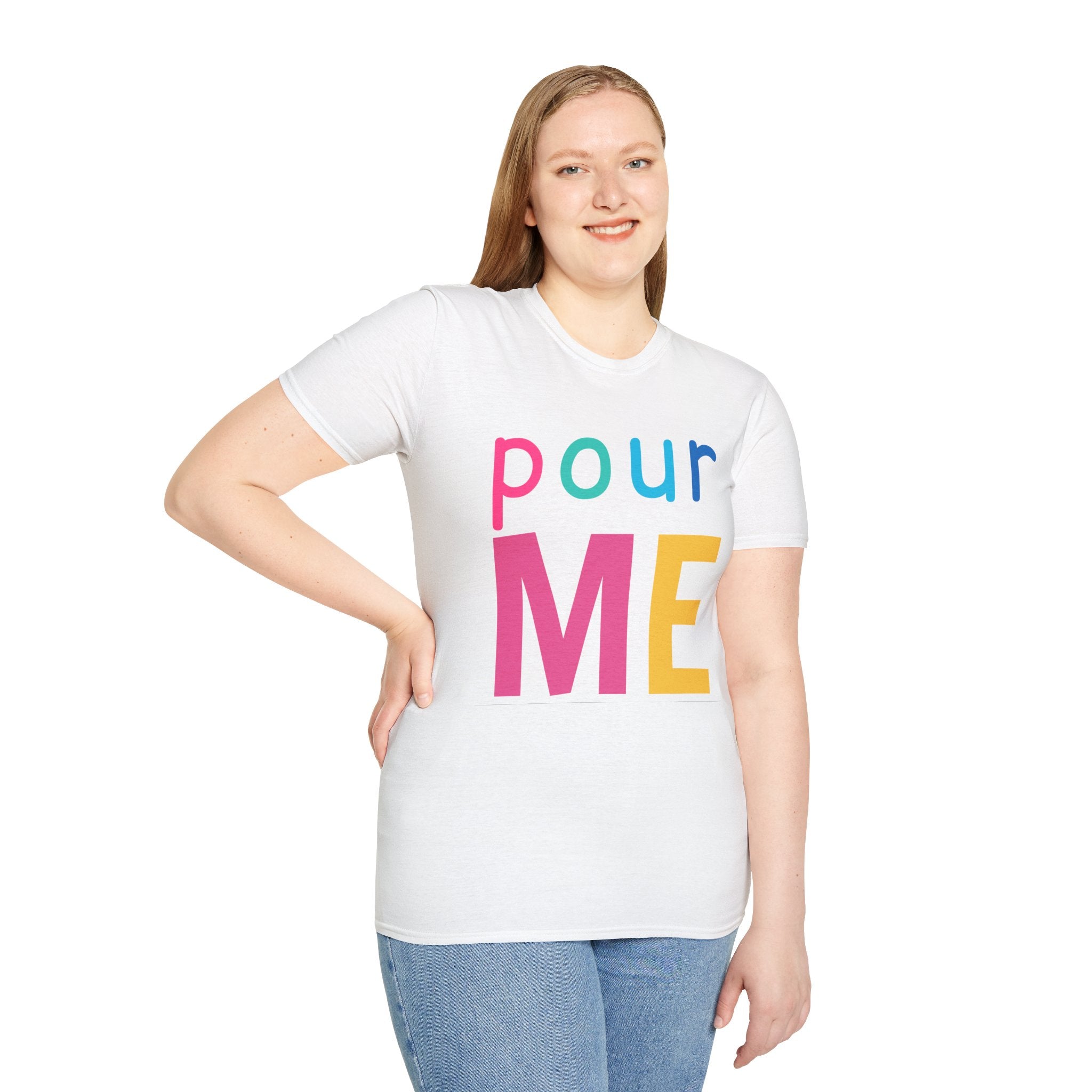 Colorful Theme Typography T-Shirt, Pour Me Graphic Tee