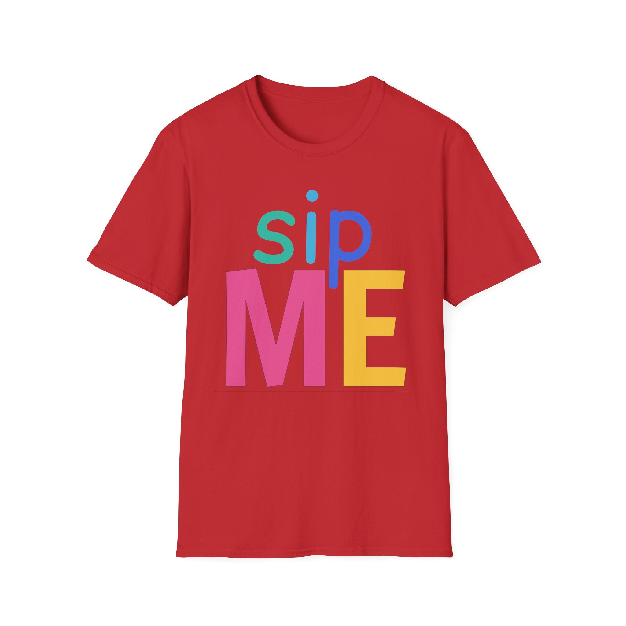 Colorful Theme Typography T-Shirt, Sip Me Graphic Tee