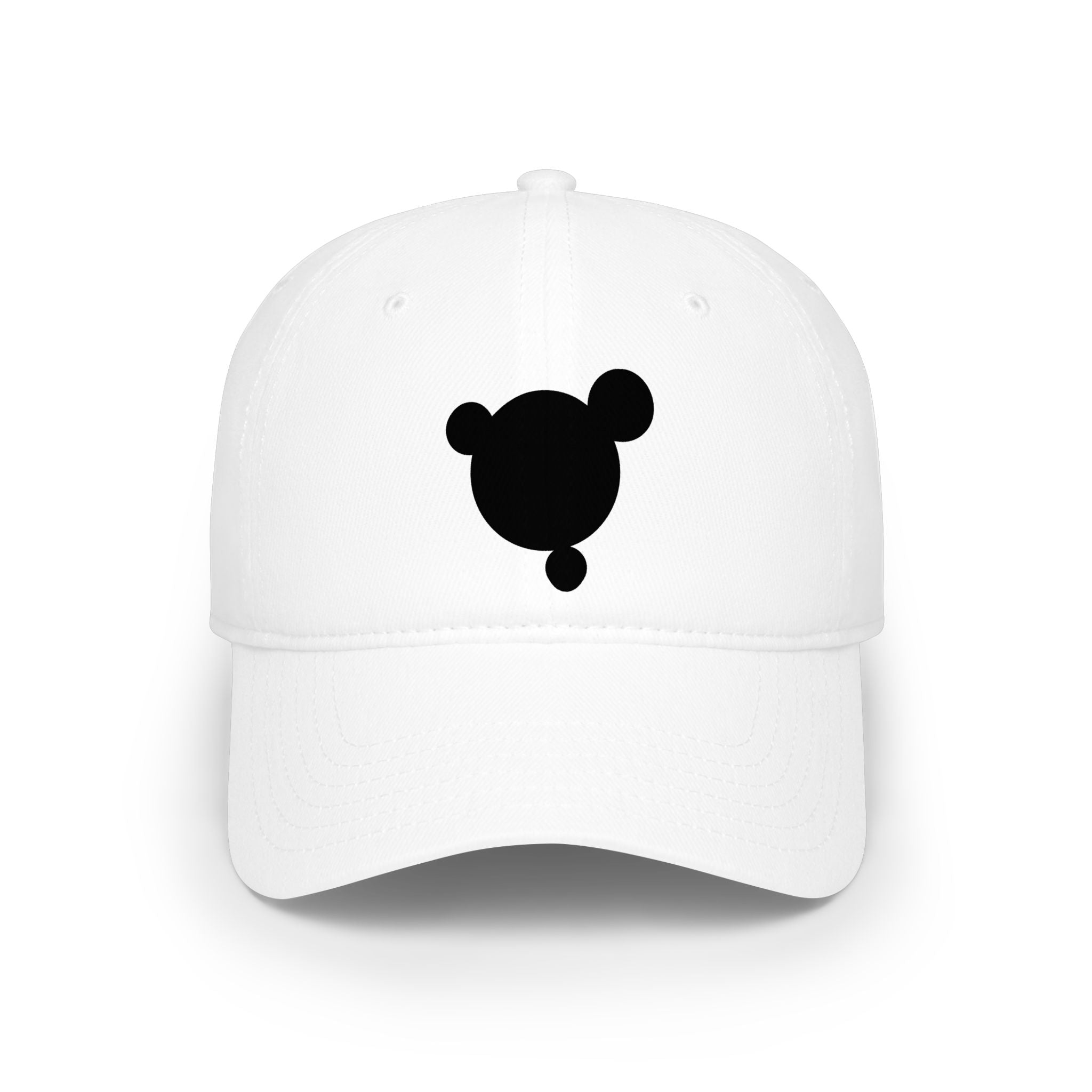 Minimalist Bear Silhouette Baseball Cap - Low-Profile Cotton Hat
