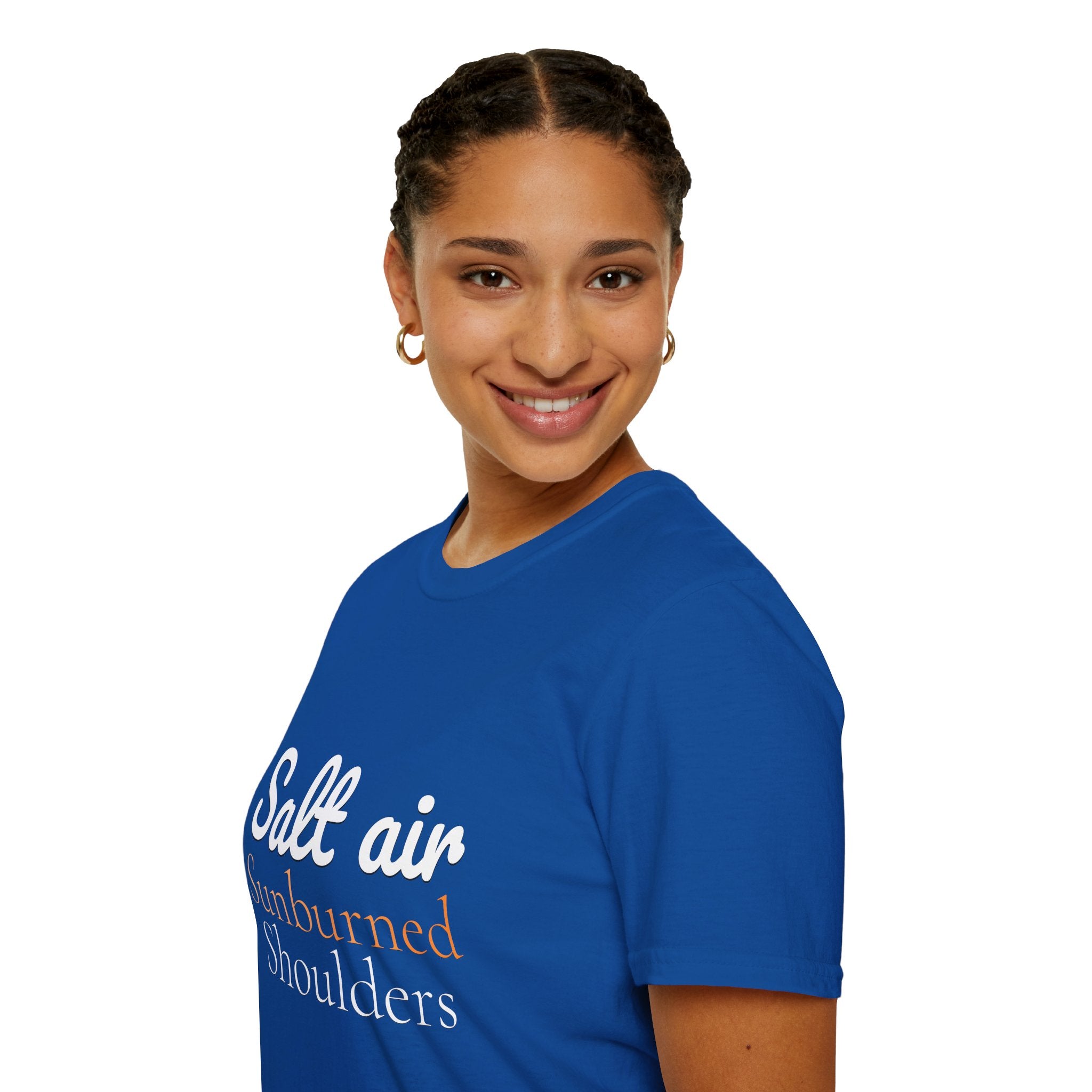 Summer Theme, Beach Quote Typography T-Shirt, Salt Air Sunburned Shoulders Tee