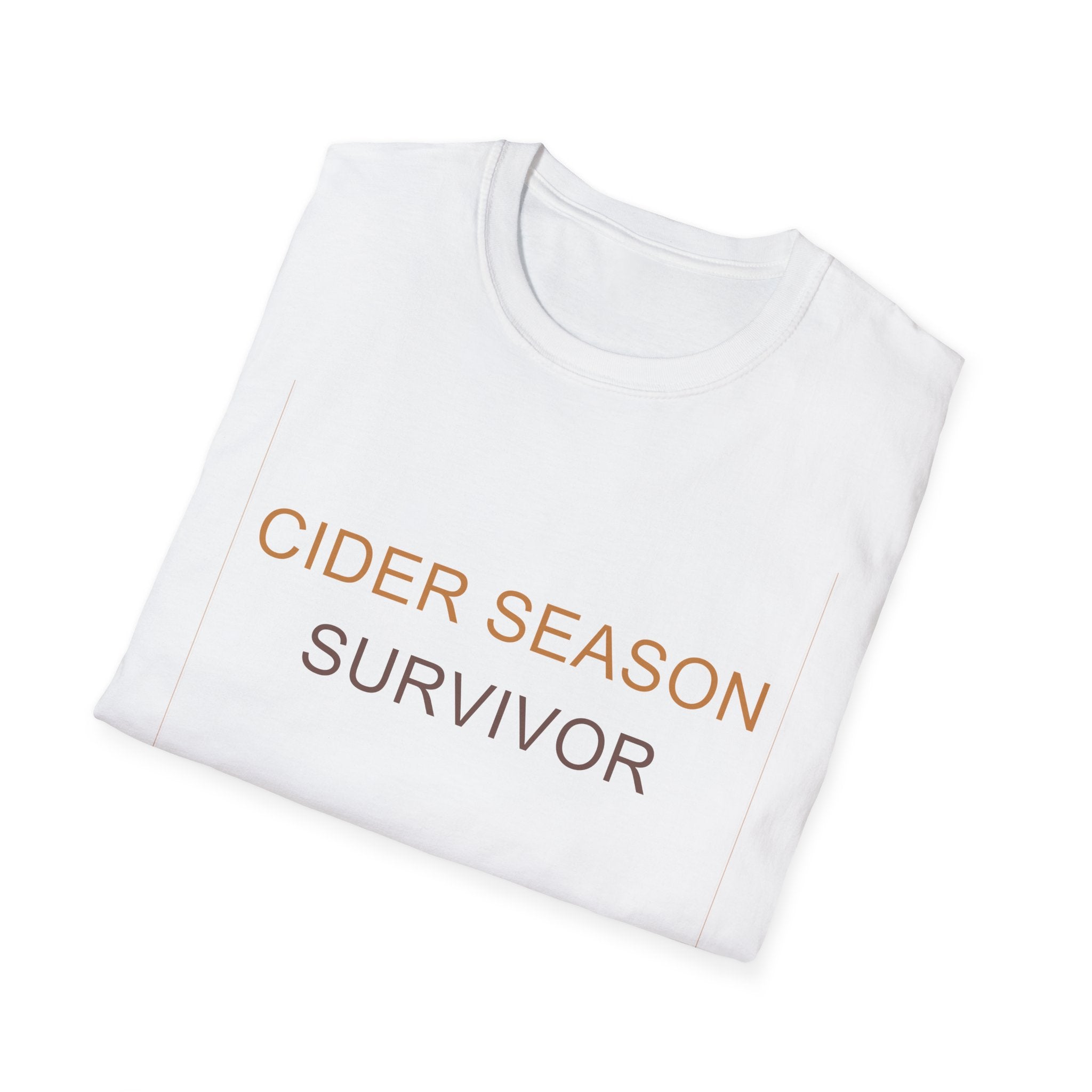 Fall Theme Minimalist Typography T-Shirt, Cider Season Survivor Graphic Tee