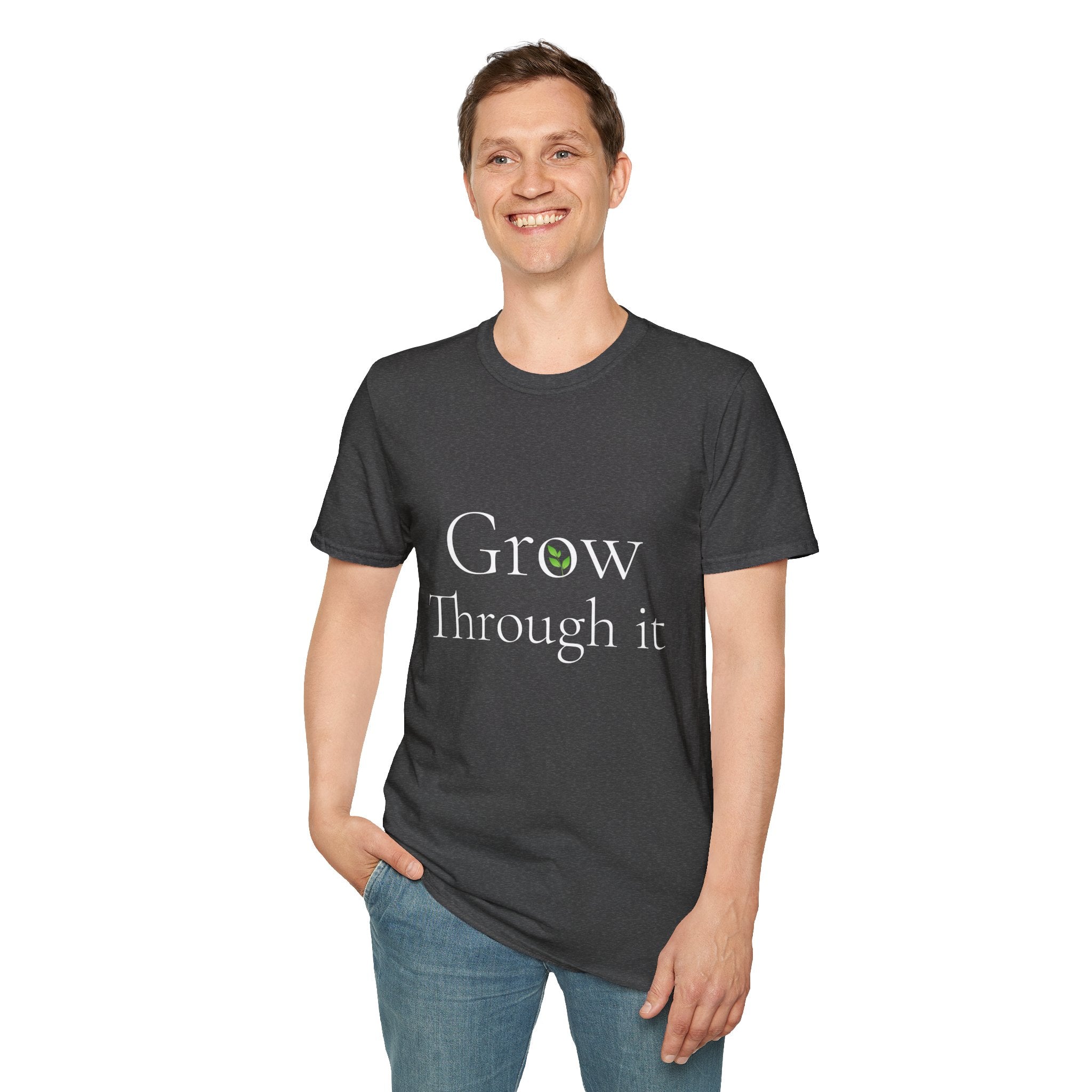 Spring Theme, Minimalist Typography T-Shirt, Grow Through It Graphic Tee