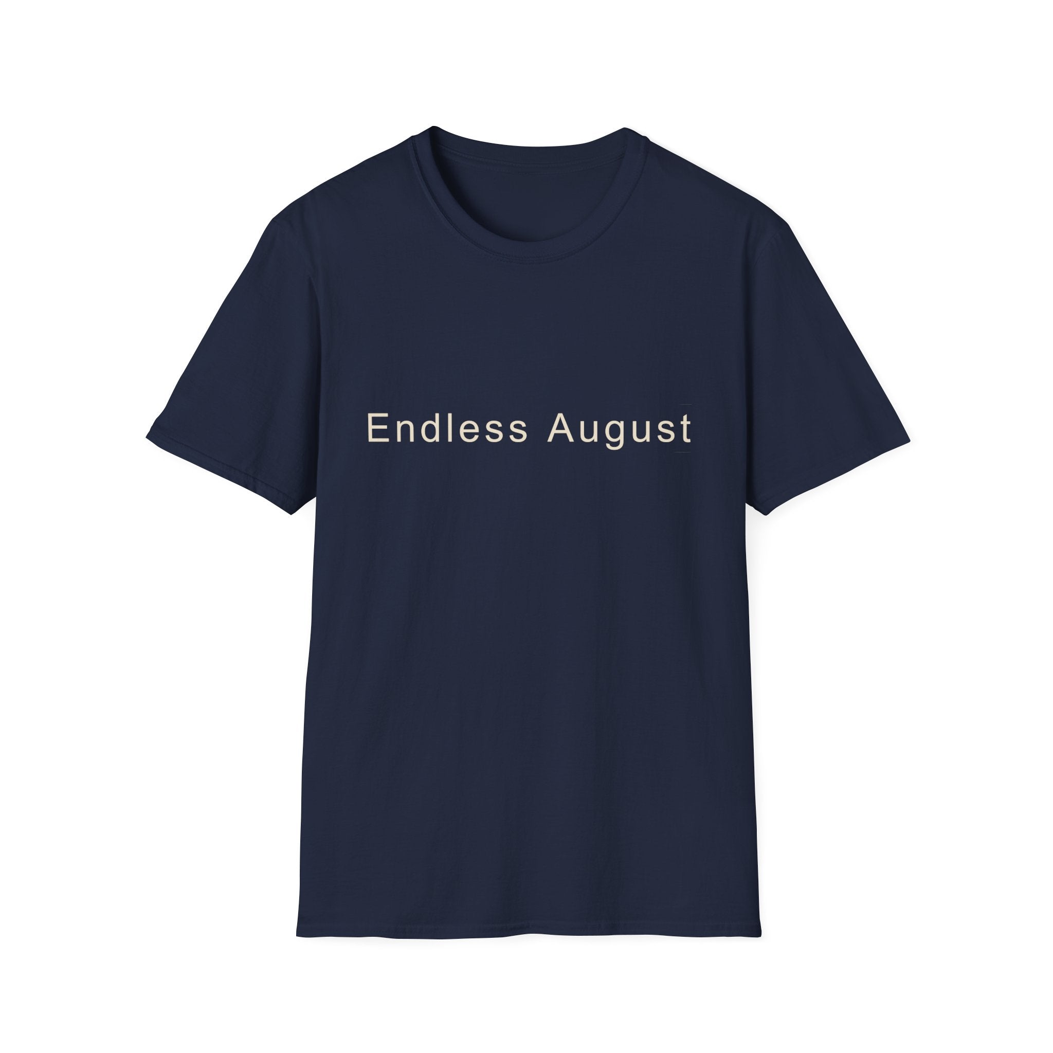 Summer Theme Minimalist Typography T-Shirt, Endless August Script Tee