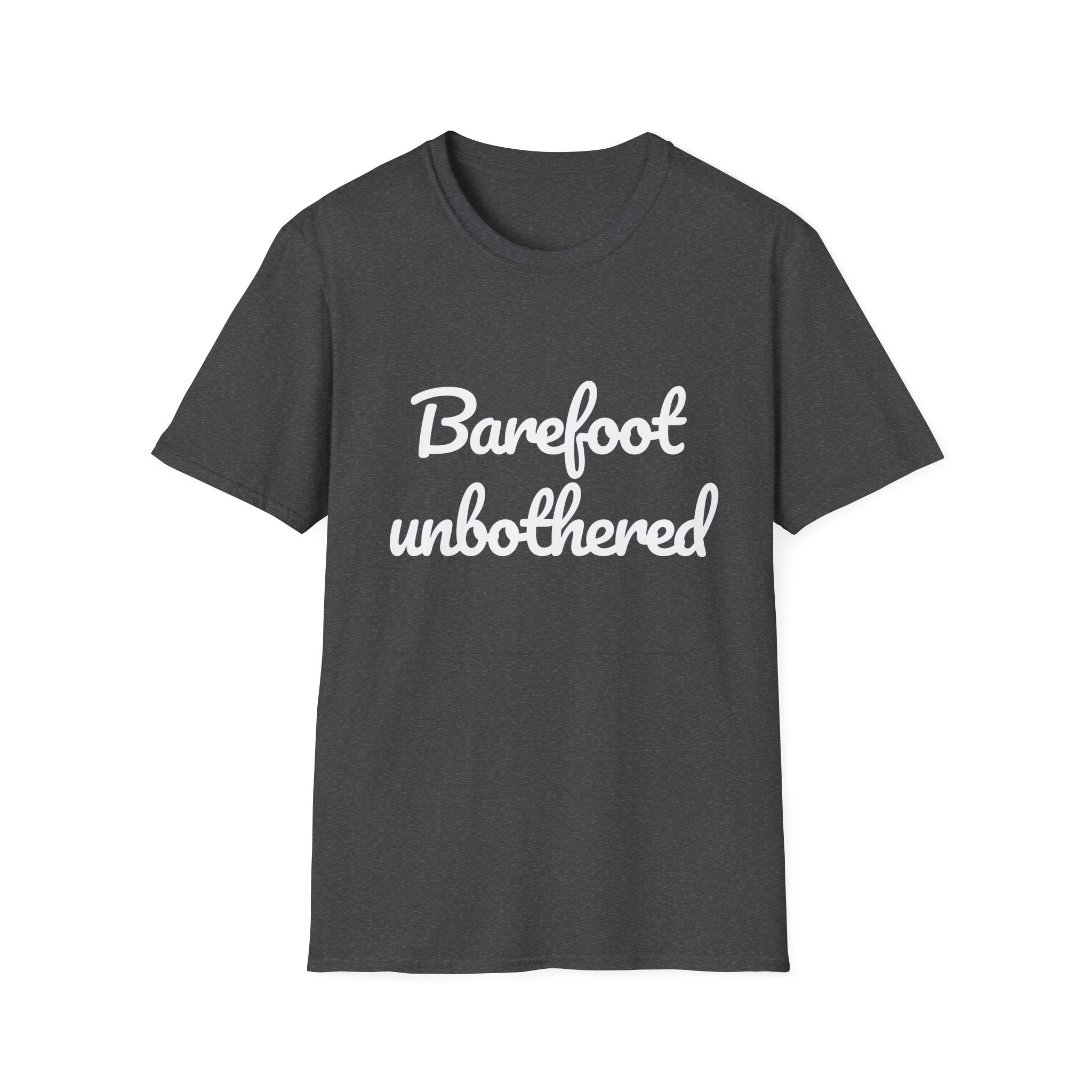 Summer Theme Minimalist Typography T-Shirt, Barefoot Unbothered Tee