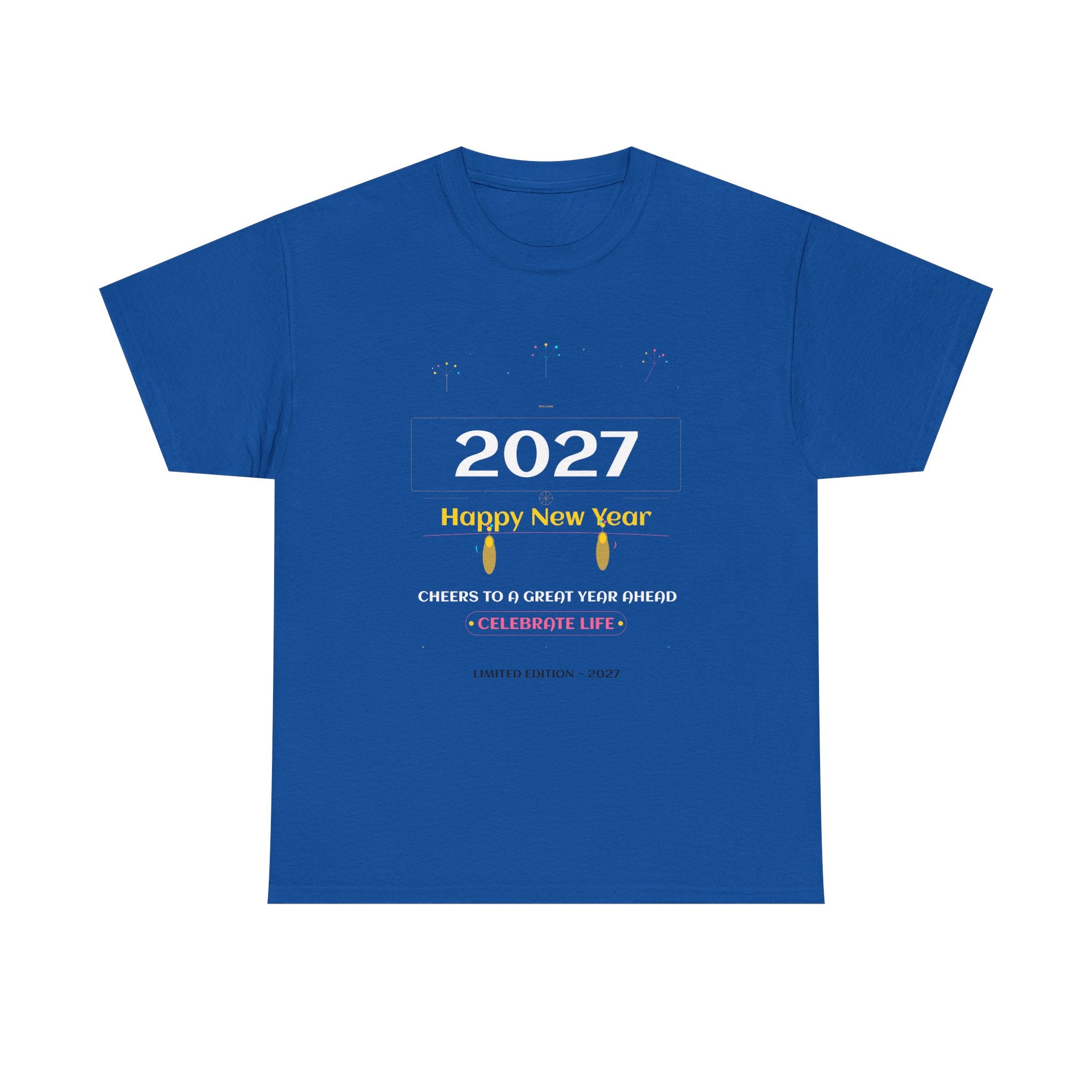 Happy New Year Graphic T-Shirt | Minimal Celebration Cotton Tee