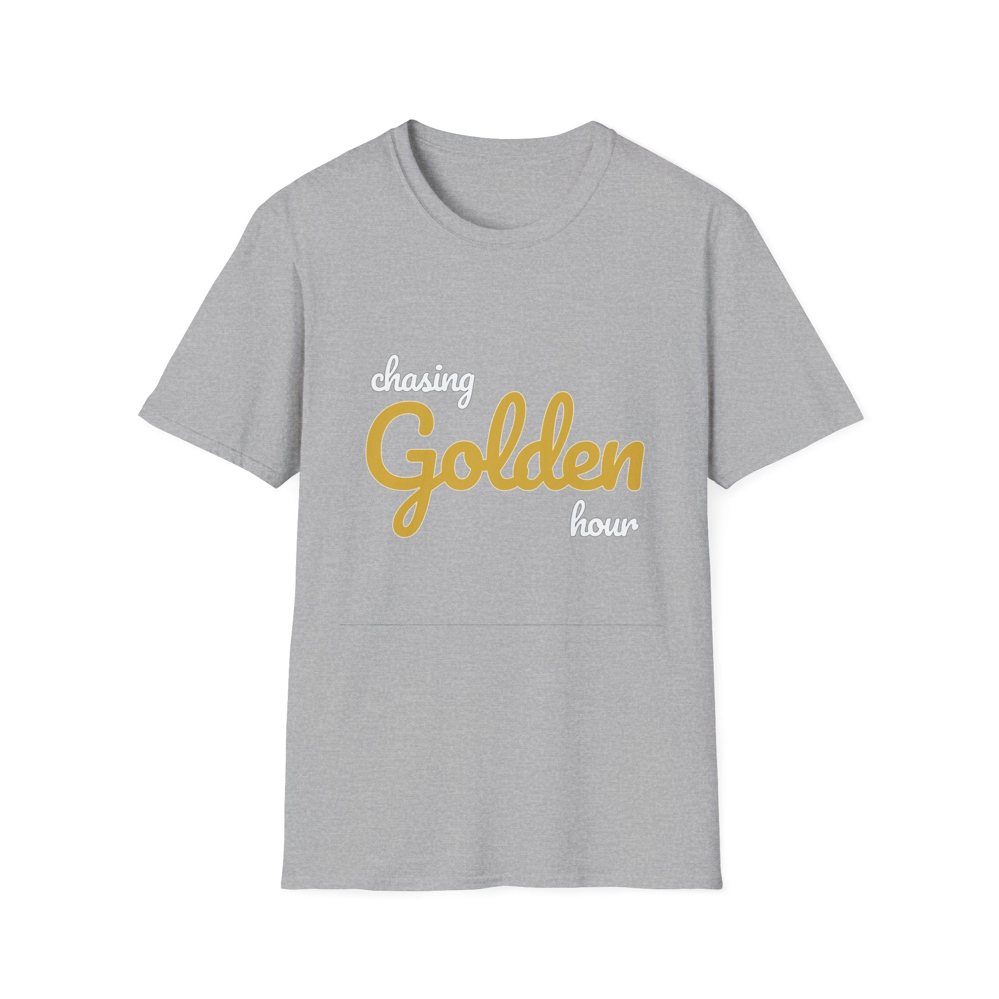 Summer Theme Minimalist Typography T-Shirt, Chasing Golen Hour Script Tee